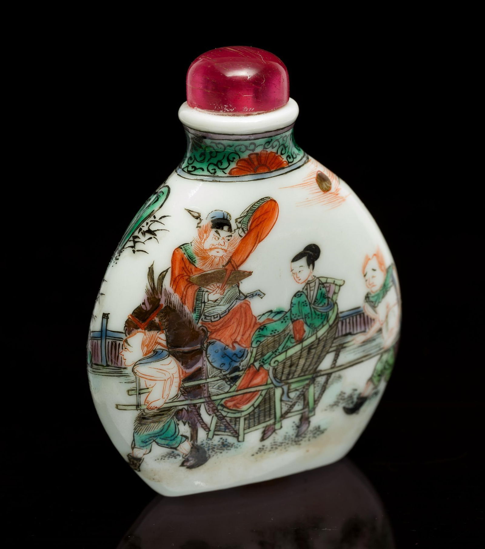 Chinese Famille Verte Snuff Bottle (1 of 4)