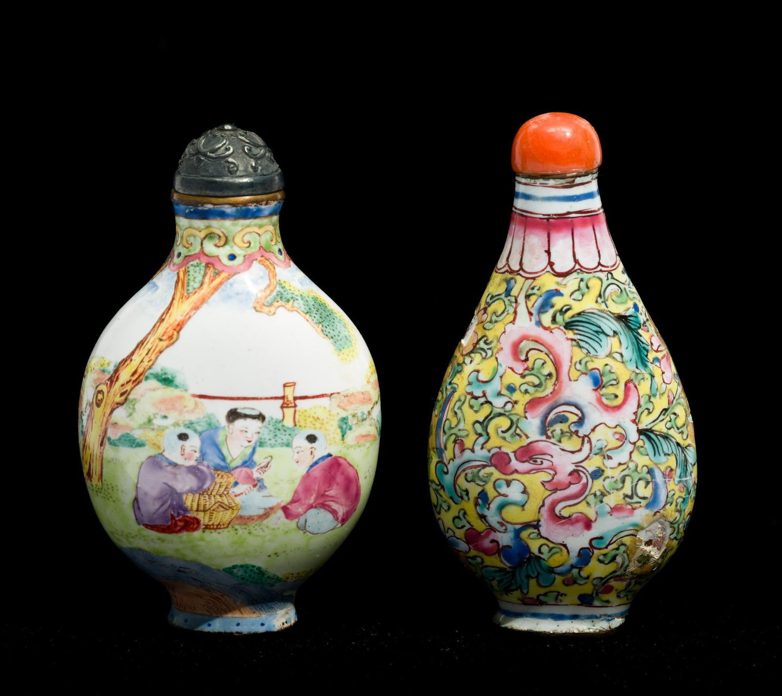 2 Snuff Bottles incl Chinese Beijing Enamel (1 of 12)