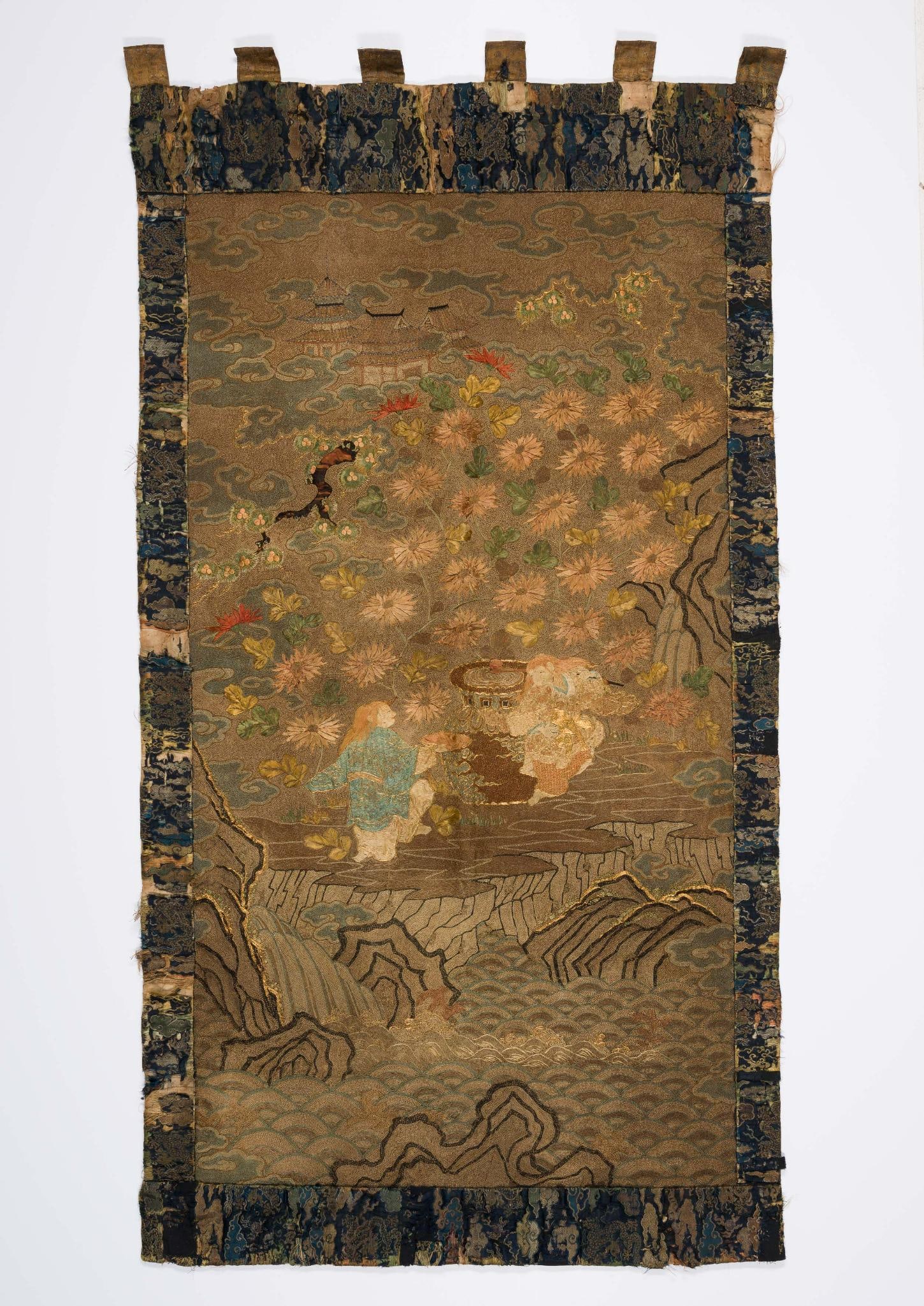 Chinese Qing Dynasty Embroidered Silk Tapestry (1 of 5)