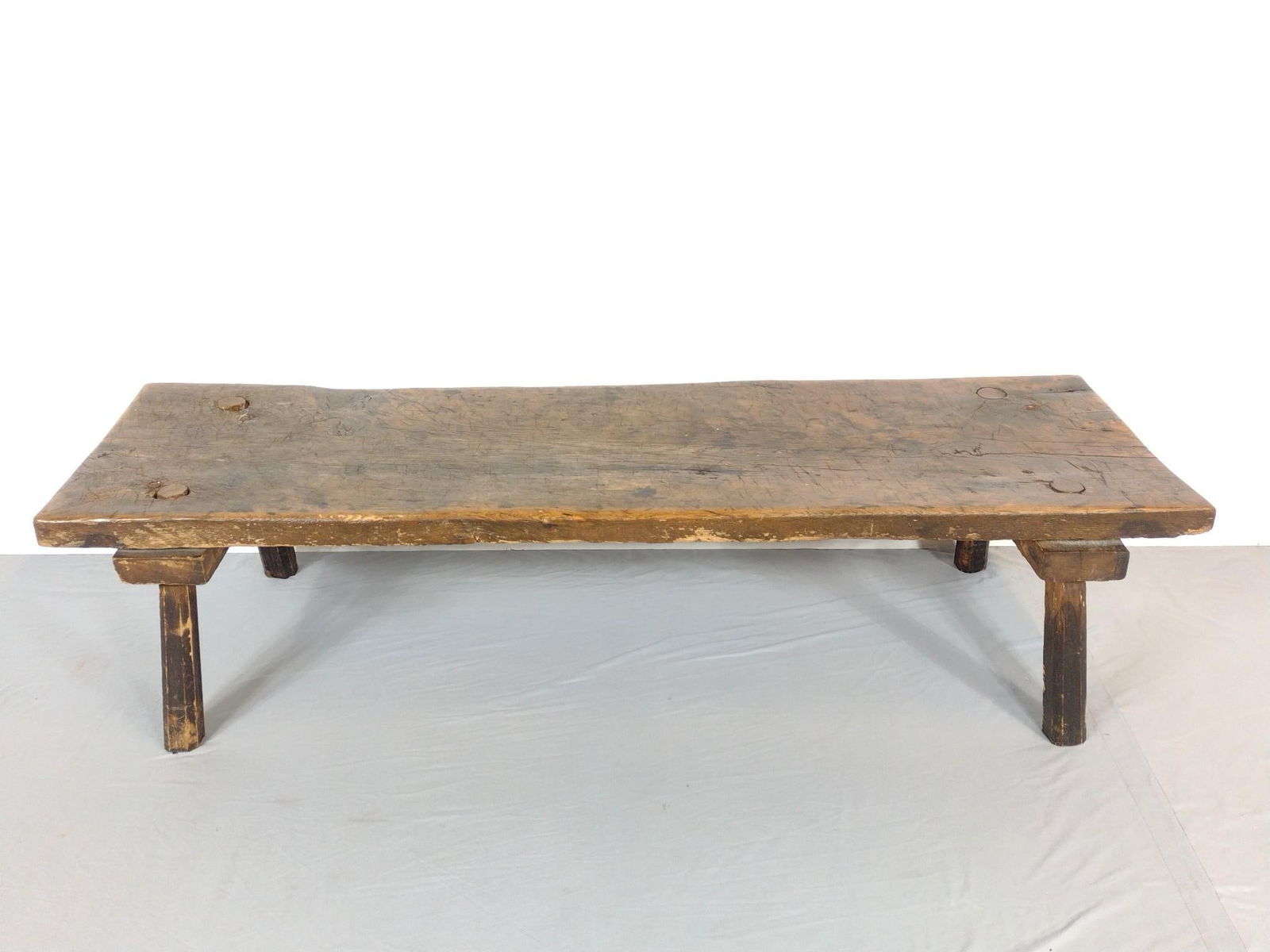 Antique Wood Slab Bench (1 of 5)