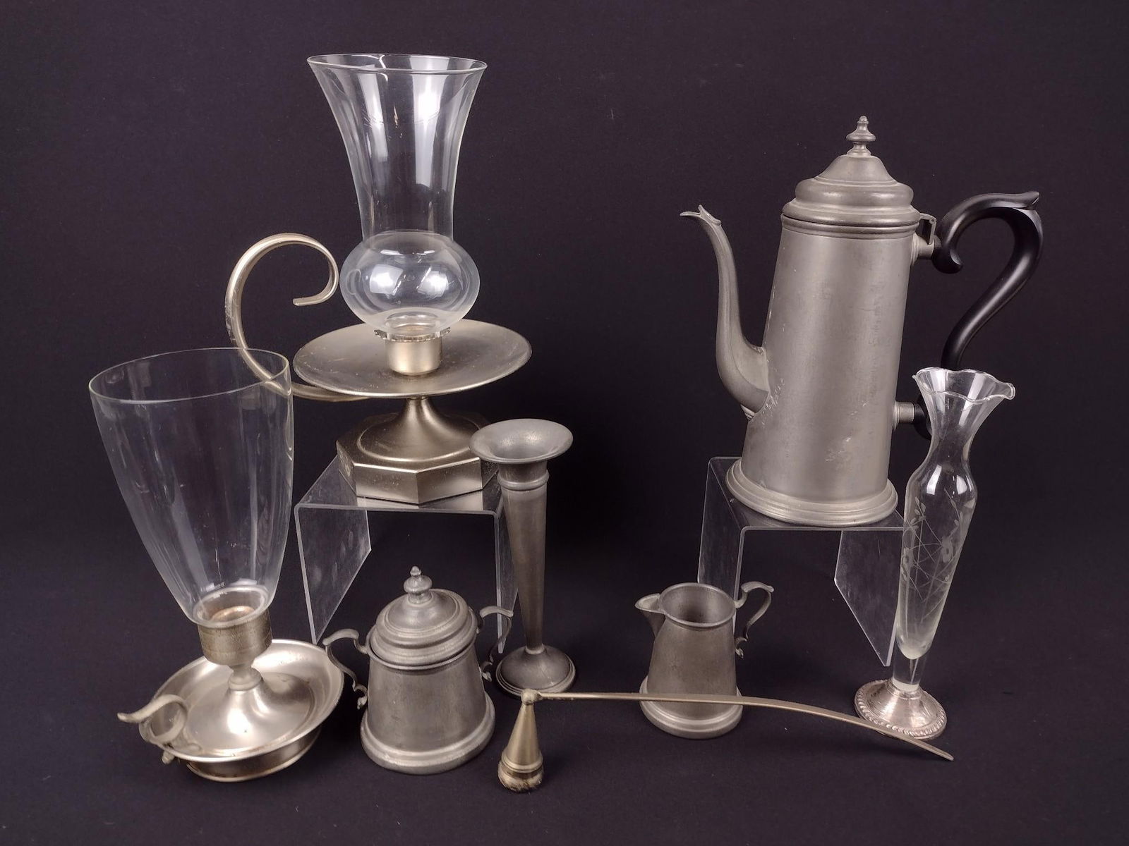 8 Pcs Metalware incl Pewter and Sterling Weighted (1 of 3)