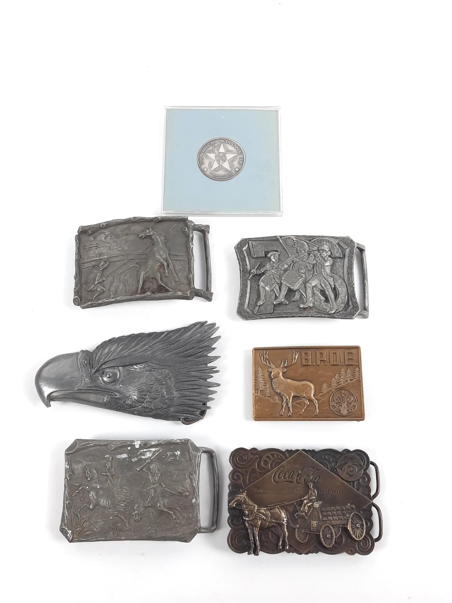 6 Belt Buckles & Medallion (1 of 2)