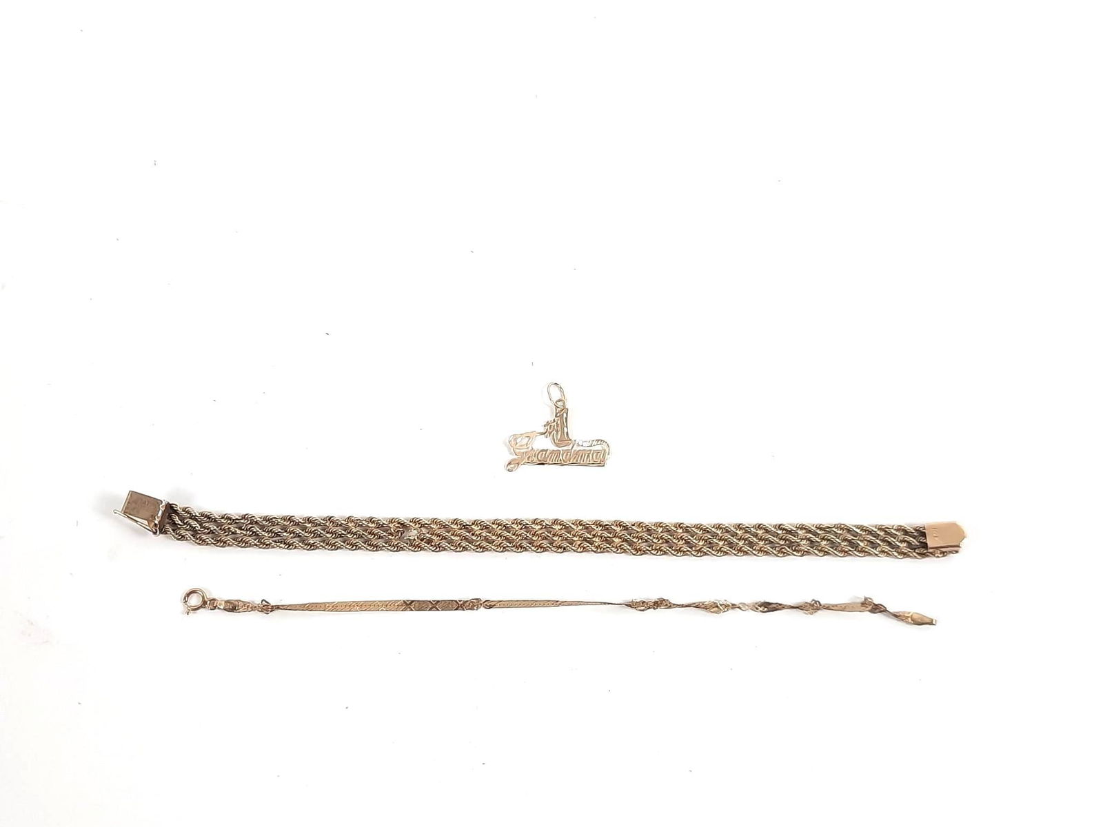 2 14K Gold Bracelets & Charm (1 of 10)