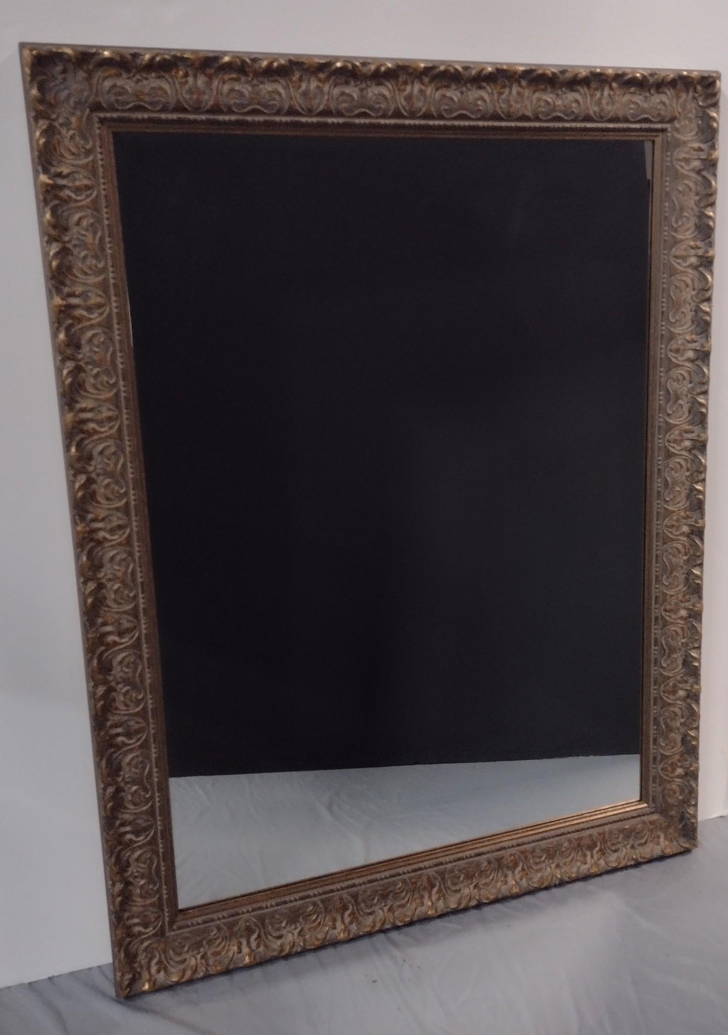 Contemporary Wall Mirror: NOT ELIGIBLE FOR IN-HOUSE SHIPPING. Overall with frame: 48-1/4" high x 36" wide.