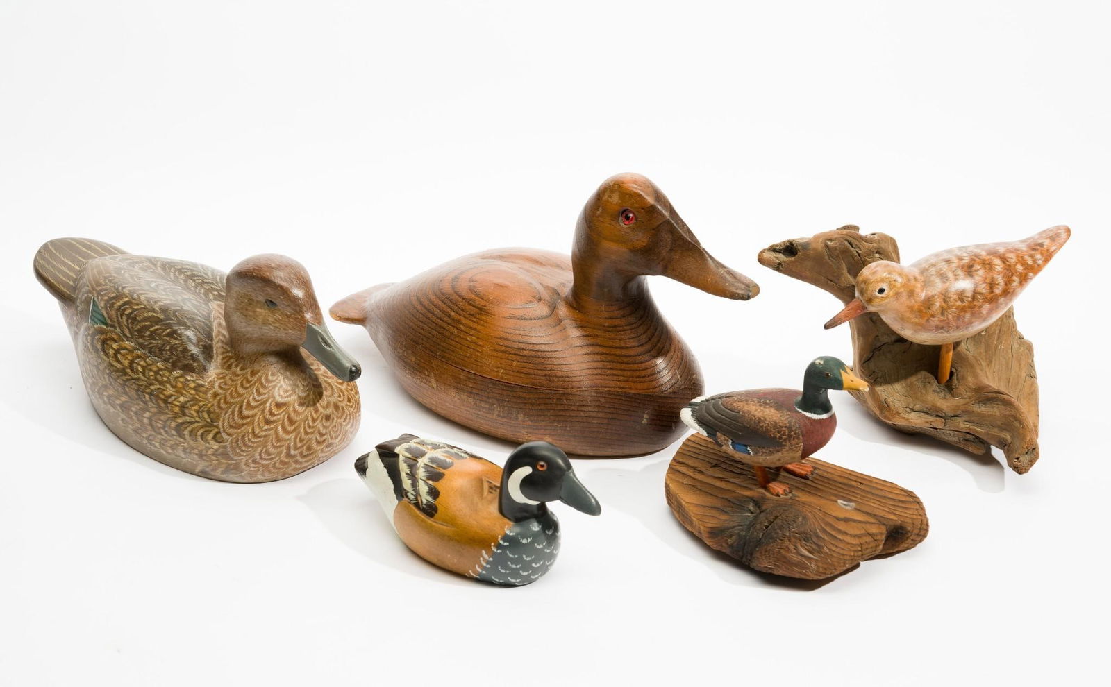 5 Hand Carved Duck Decoys incl Don Allen (1 of 12)