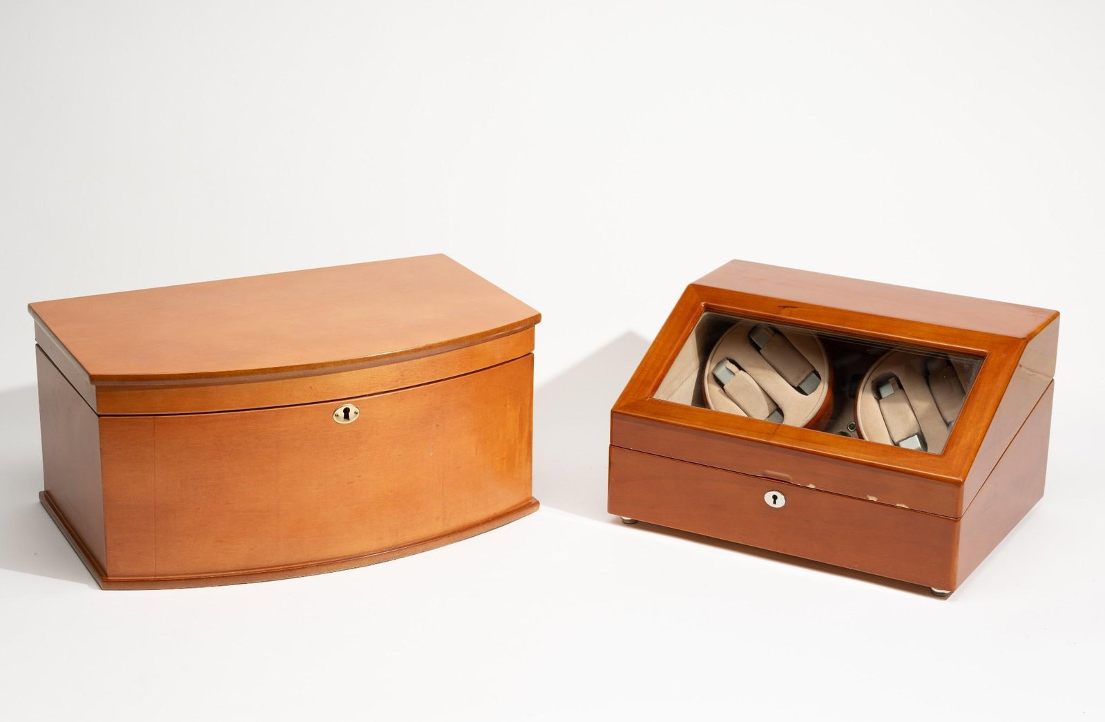 Jewelry Box and Watch Winder with Accessories: 13" t0 16-1/2" wide x 10-1/4" to 10-1/2" deep x 7-3/4" to 8" high.