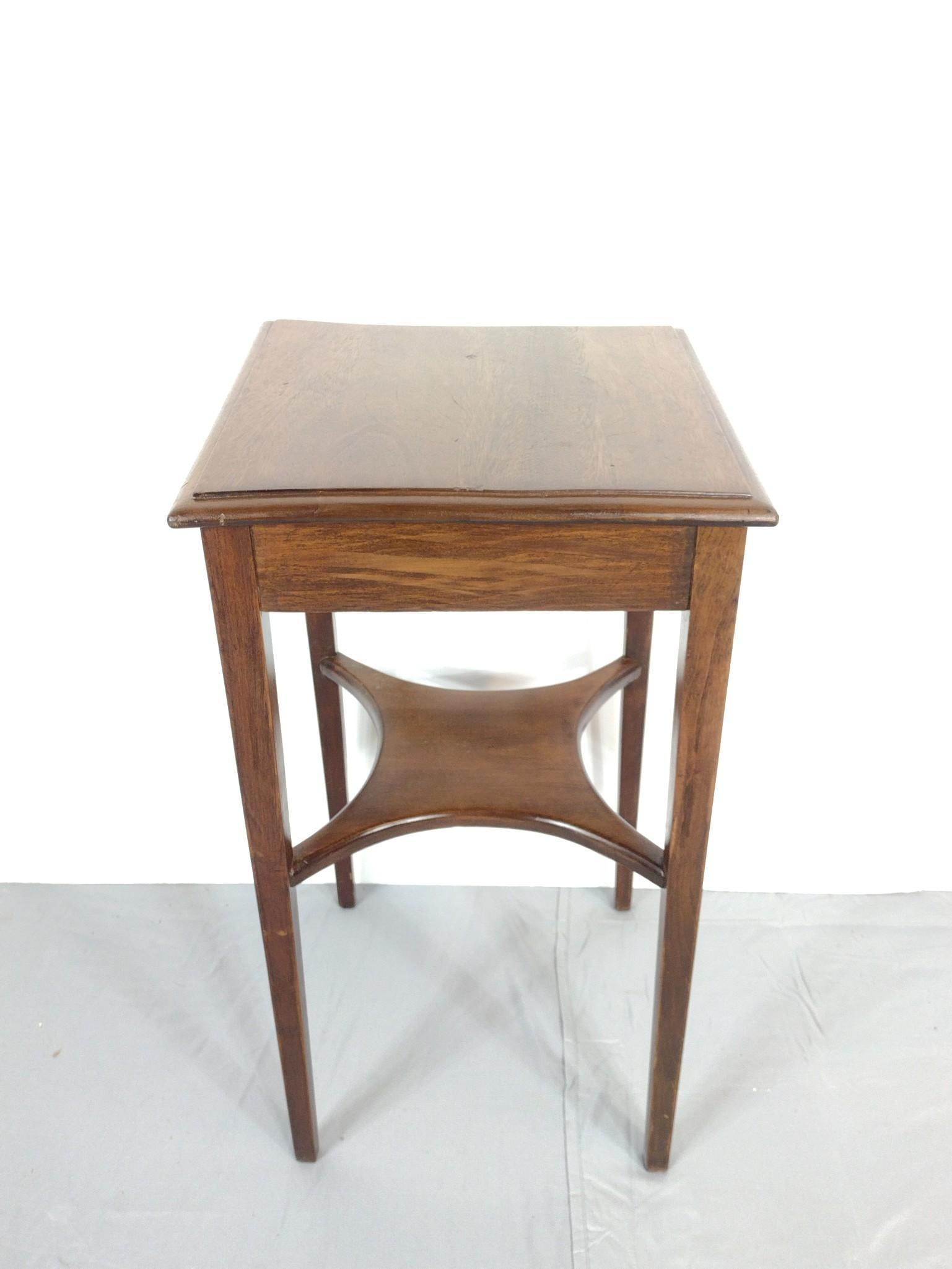 Side Table: NOT ELIGIBLE FOR IN-HOUSE SHIPPING. 16" wide X 16" deep X 29" high. Has a few light scratches.