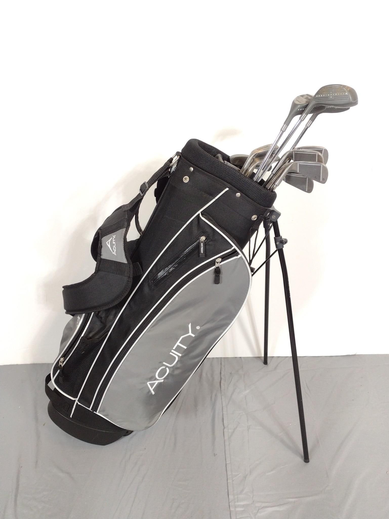 Spalding Golf Club Set with Acuity Bag: NOT ELIGIBLE FOR IN-HOUSE SHIPPING. 12 clubs. Lightly used condition.