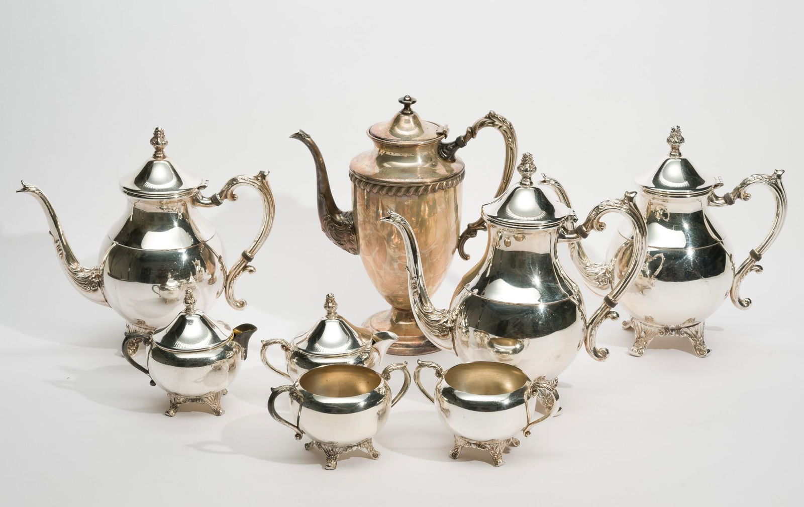 8 Pc F. B. Rogers Silver on Copper Tea Service (1 of 11)