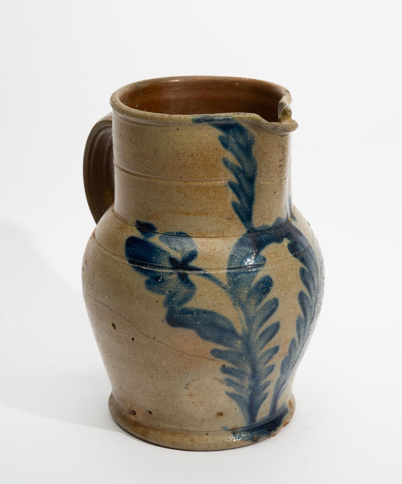 Cobalt Decorated Stoneware Pitcher (1 of 5)