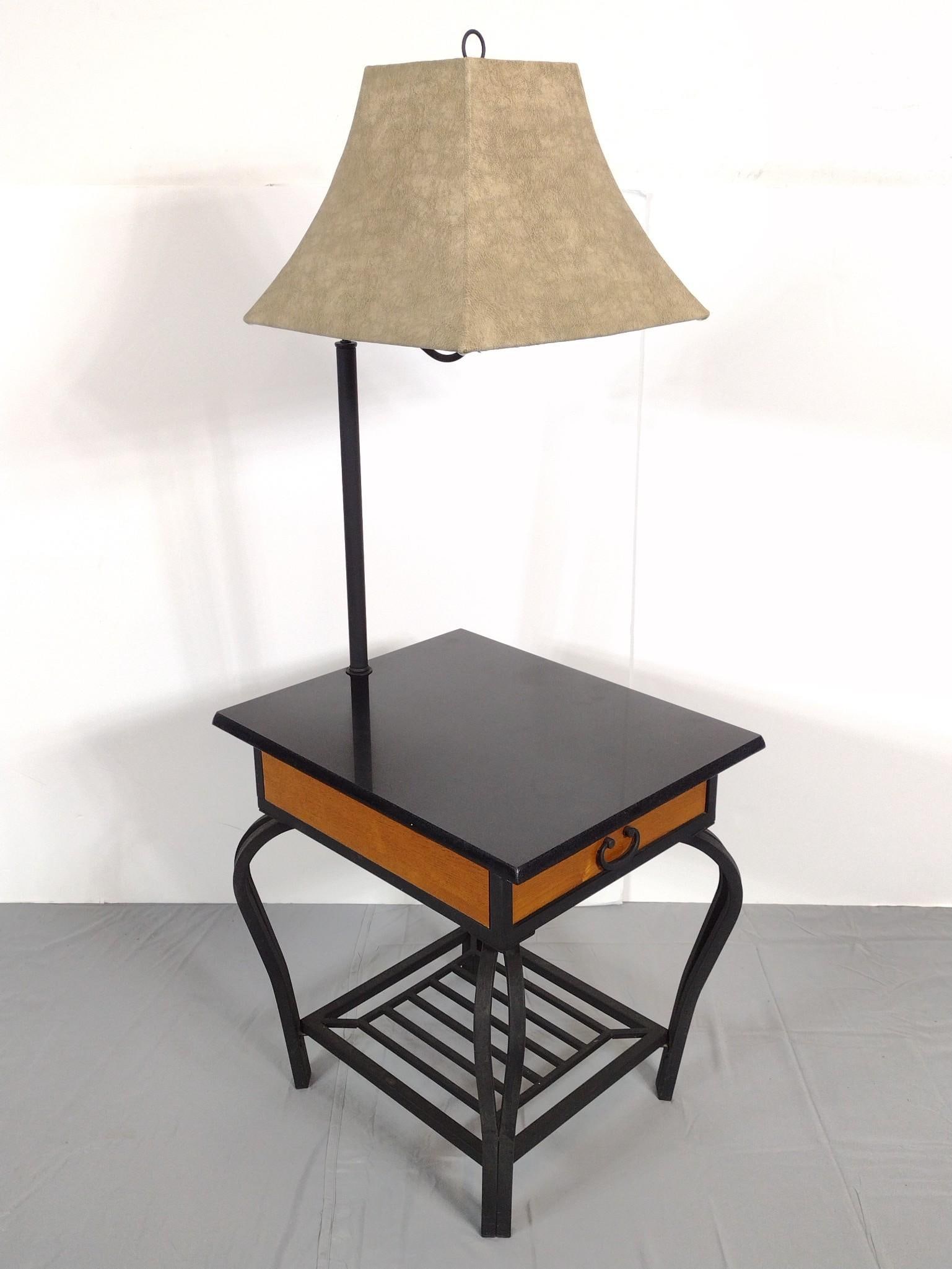 Lamp Table: NOT ELIGIBLE FOR IN-HOUSE SHIPPING. 19-1/2" wide X 21-1/2" deep X 53" high. Working.