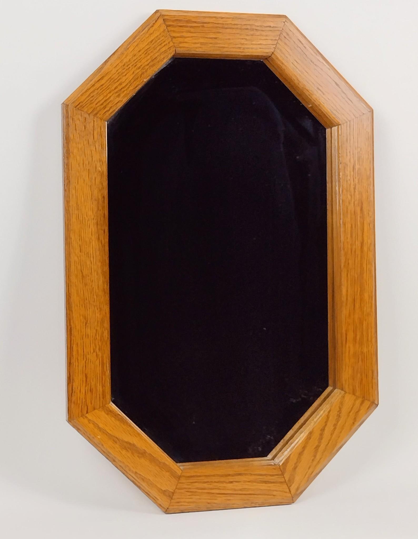 Octagonal Wood Frame Mirror (1 of 1)