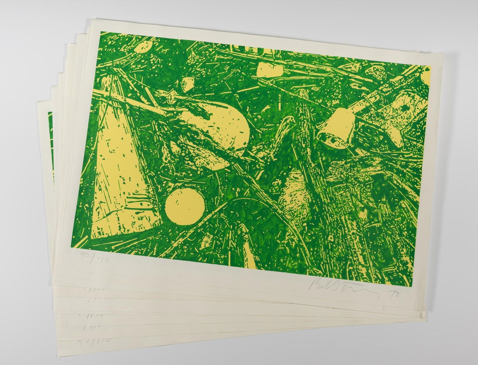 9 Bob Stanley Unframed Green and Yellow Abstract Ltd Ed Prints (1 of 4)