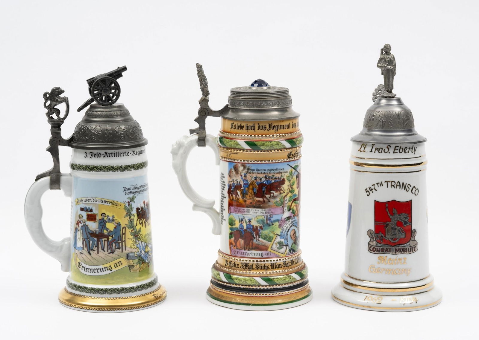 3 Regimental Steins with Lithophane (1 of 13)