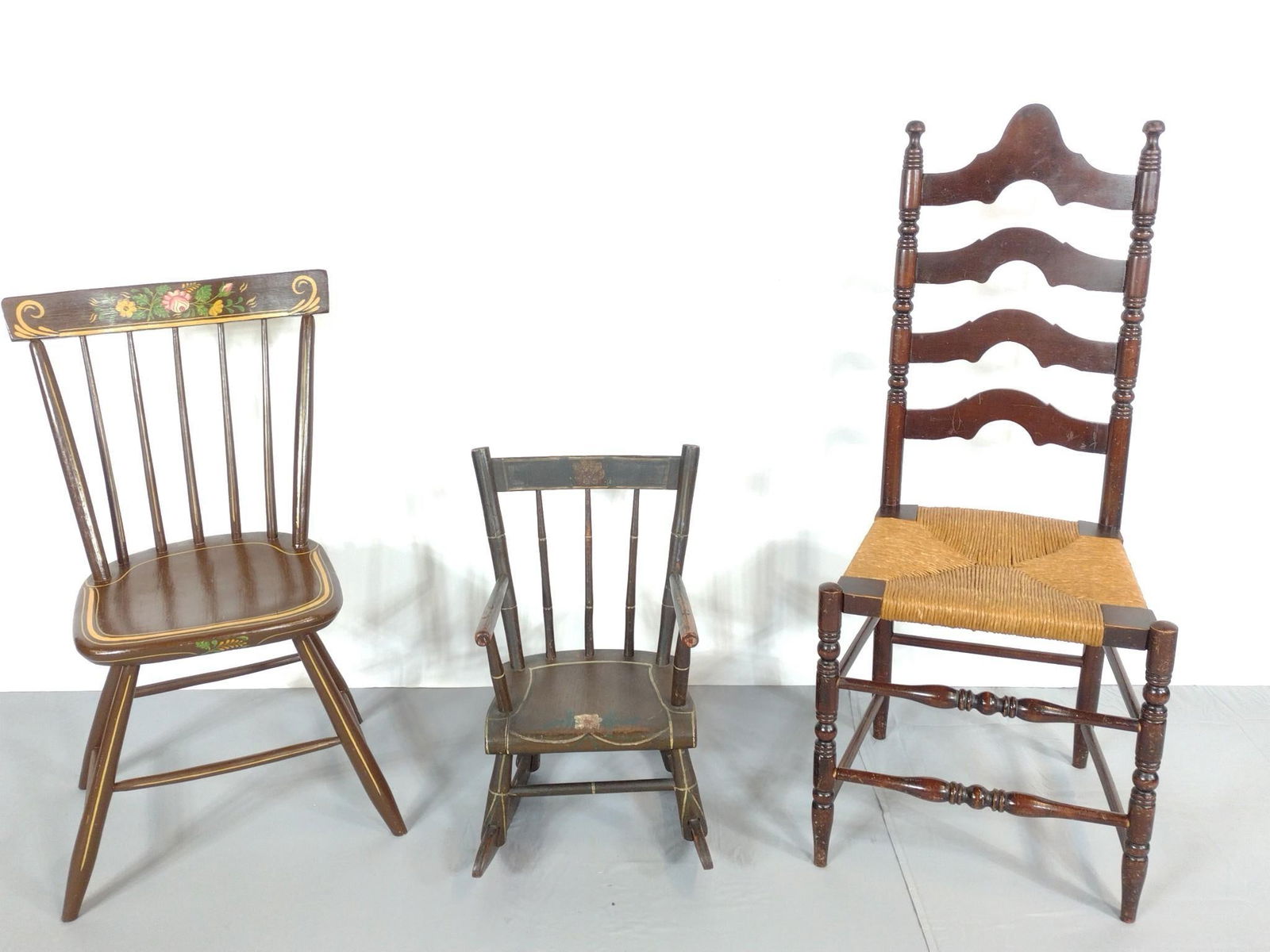 3 Chairs Incl Rush Seat (1 of 10)