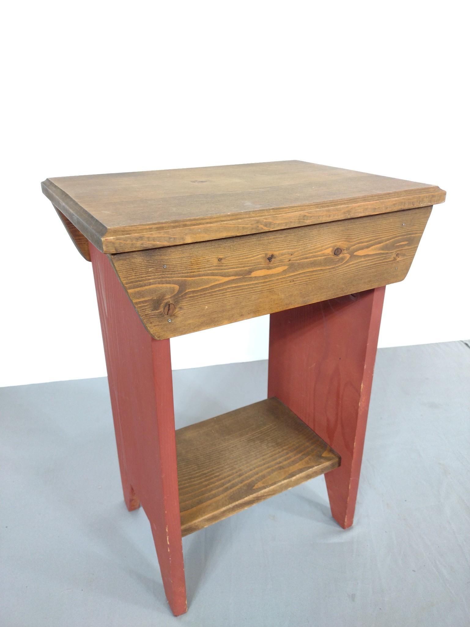Primitive Style Low Table: NOT ELIGIBLE FOR IN-HOUSE SHIPPING. 15" wide X 11" deep X 20-3/4" high.