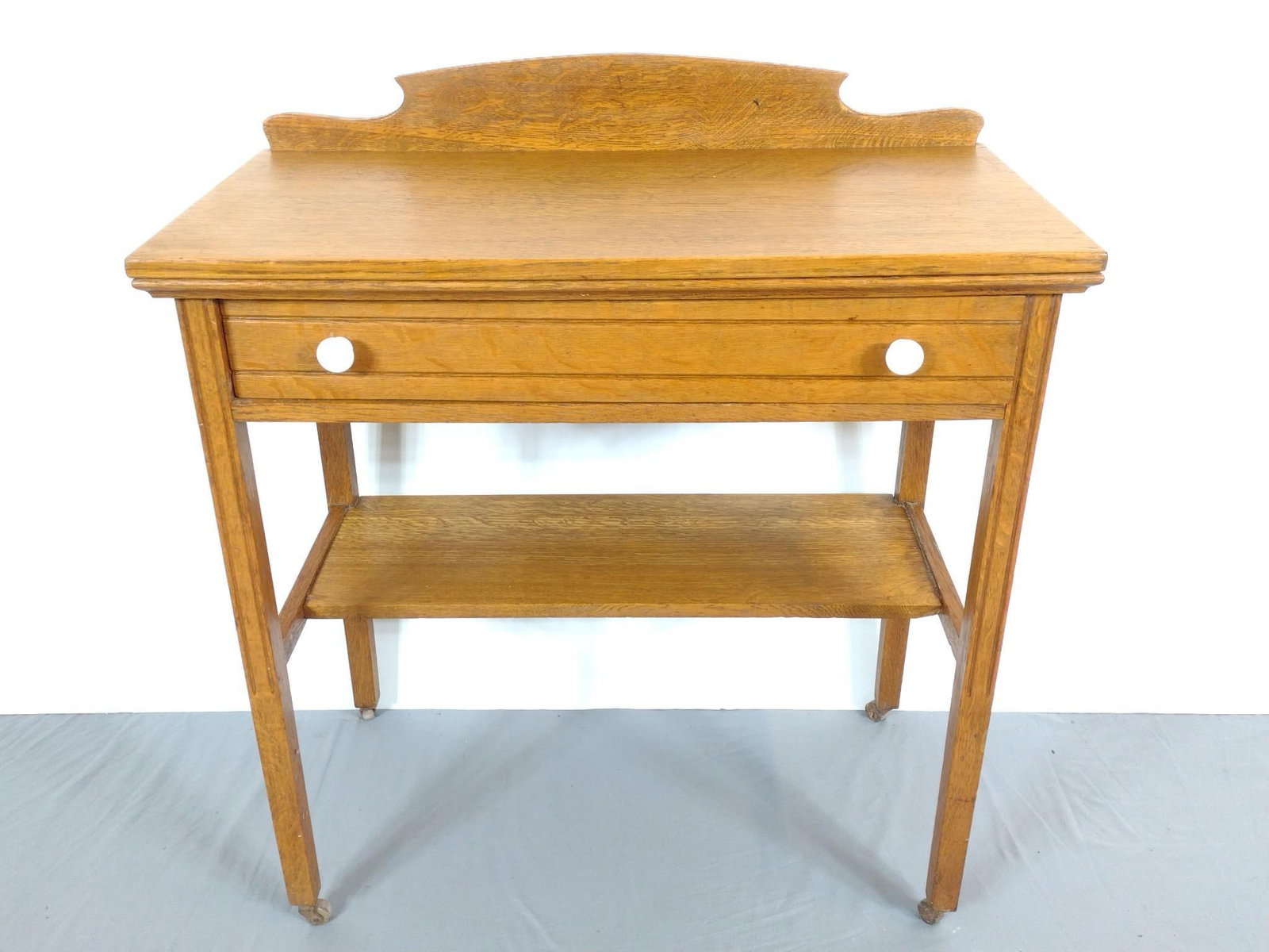 Single Drawer Entry Table: NOT ELIGIBLE FOR IN-HOUSE SHIPPING. 32-1/2" wide X 16" deep X 35-3/4" high. Has some light scratches.