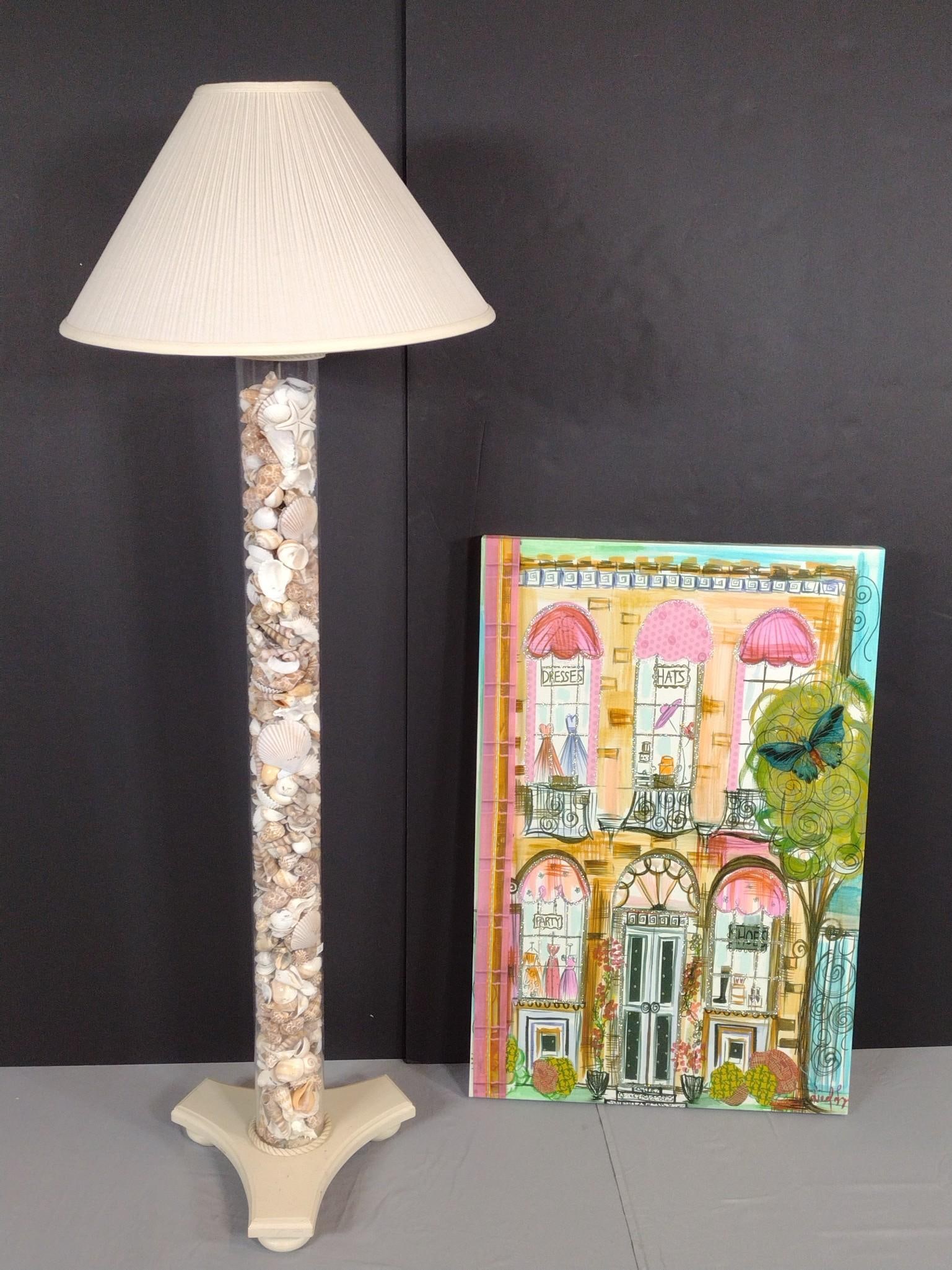 Shell Floor Lamp & Signed Print (1 of 7)