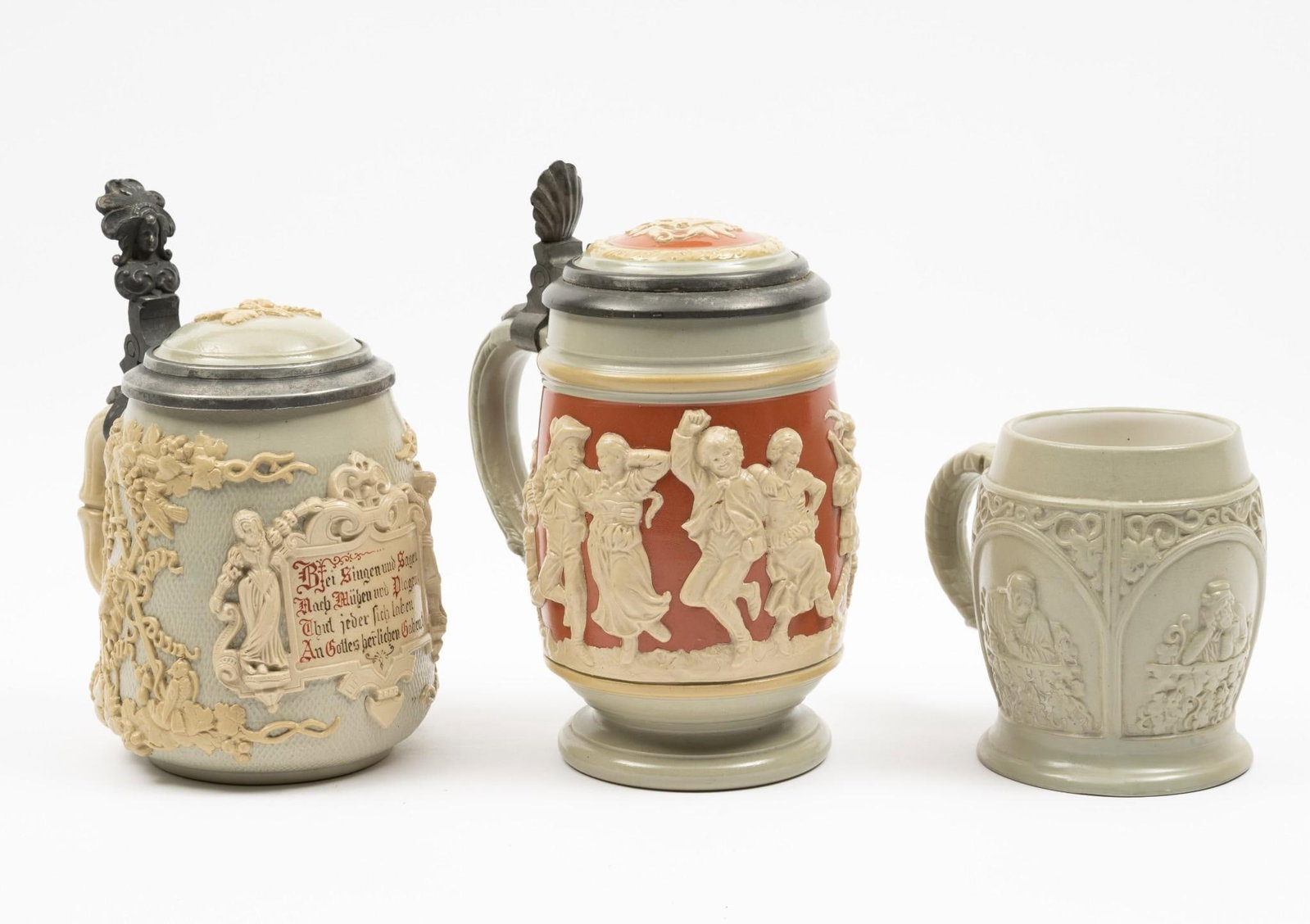 3 Villeroy and Boch Steins / Mugs: 4" to 6-3/4" high.