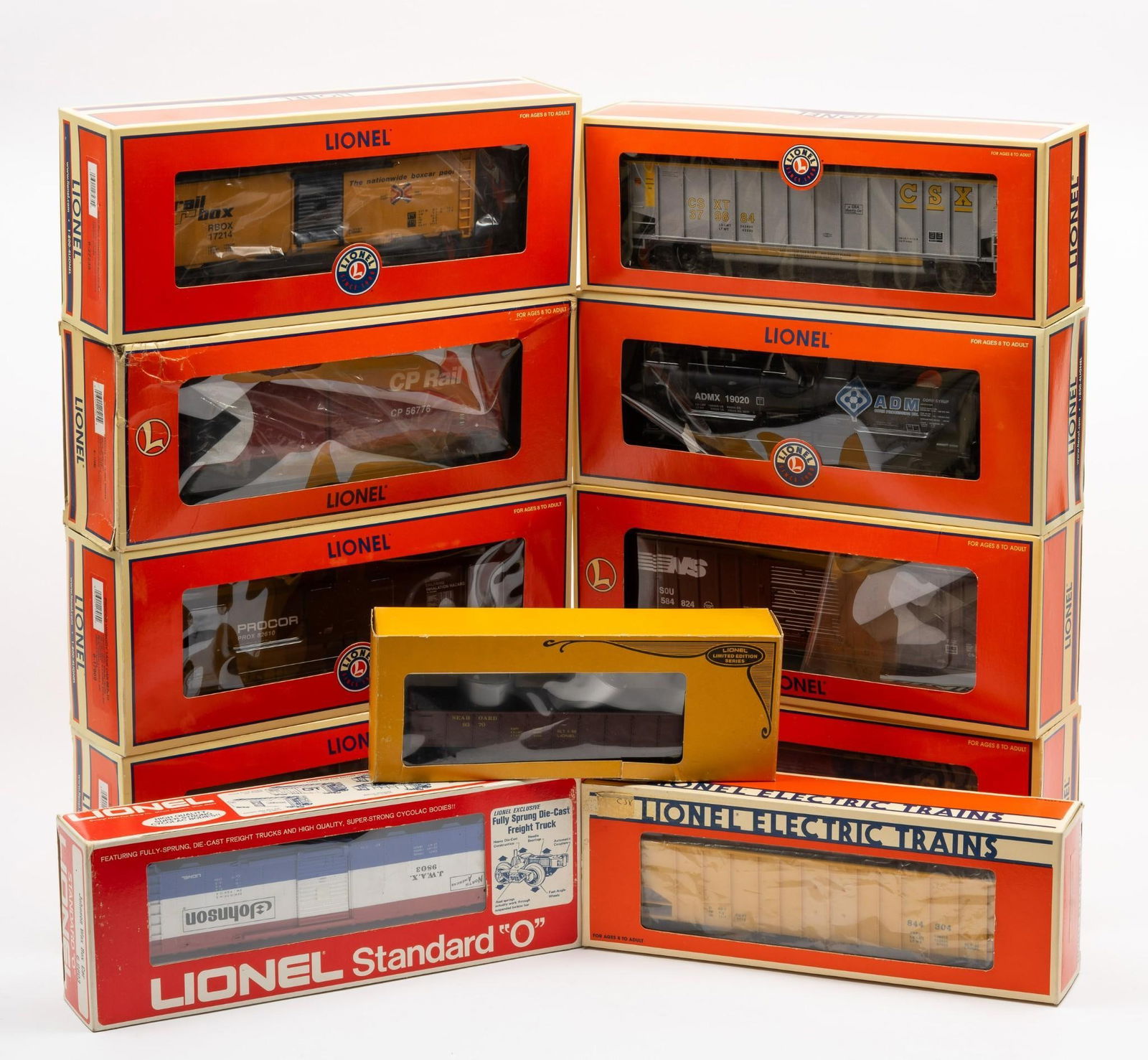 11 Lionel Train Cars in OB incl. Modern Boxcar (1 of 4)