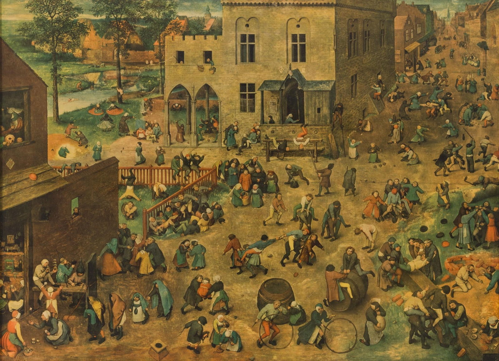 Pieter Brueghel "Children's Games" Print: NOT ELIGIBLE FOR IN-HOUSE SHIPPING. Pieter Brueghel, The Younger (1564 - 1638) was active/lived in Belgium. Pieter Brueghel The Younger is known for Painting, copyist of his father's paintings. Sight: