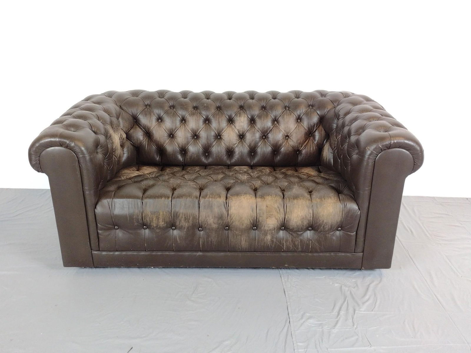 Chesterfield Leather Loveseat (1 of 7)