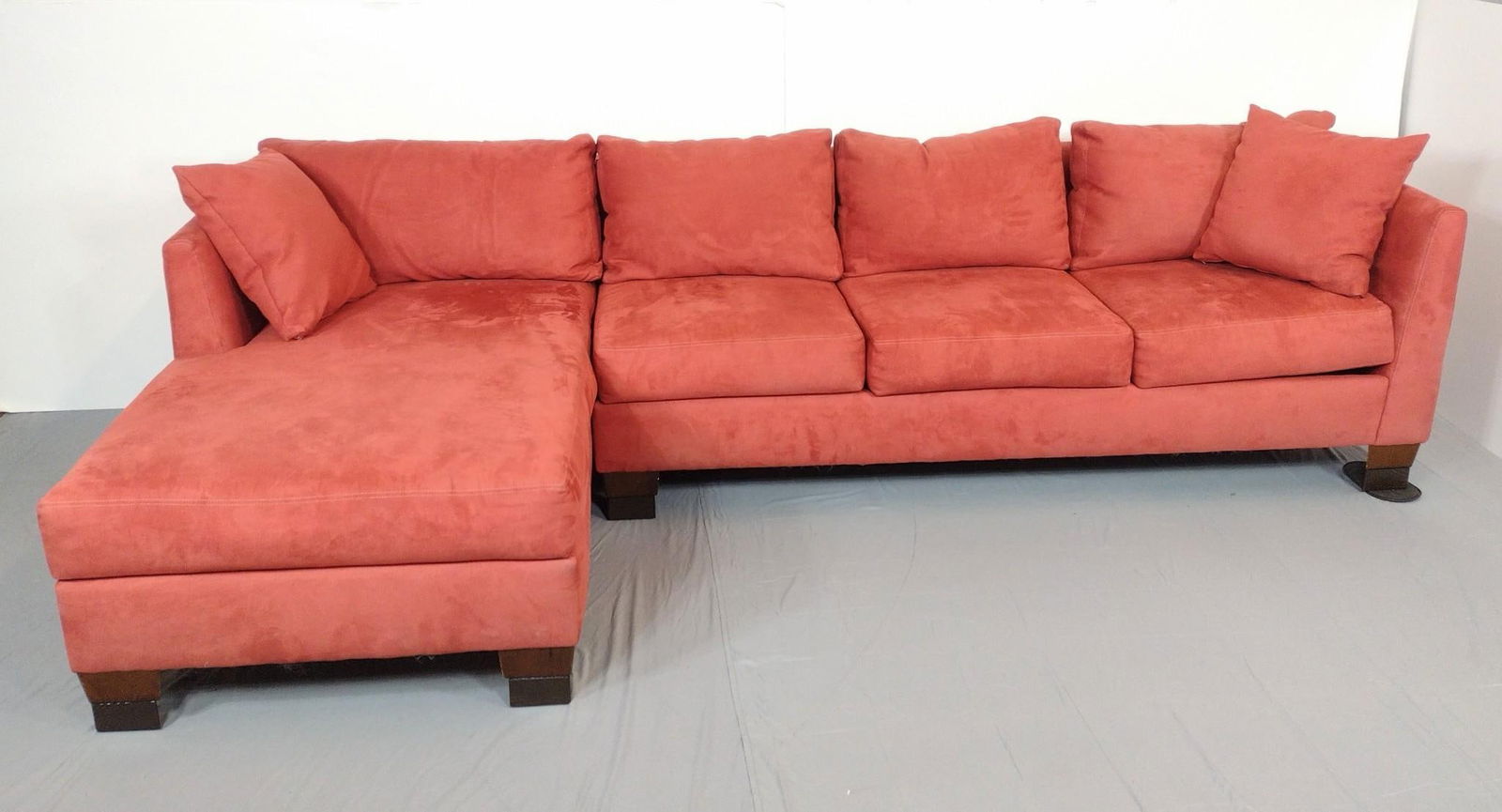 Linrene Furniture Co Sectional Sofa: NOT ELIGIBLE FOR IN-HOUSE SHIPPING. 10'3" wide X 5'7" deep X 36" high. Has some small spots of discoloring.