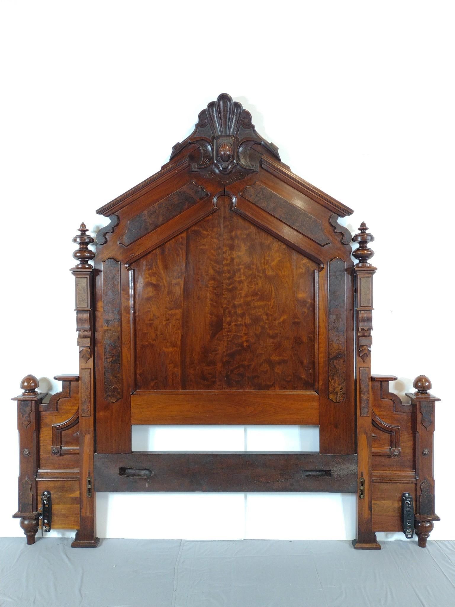 Ornate Victorian Carved Headboard (1 of 6)