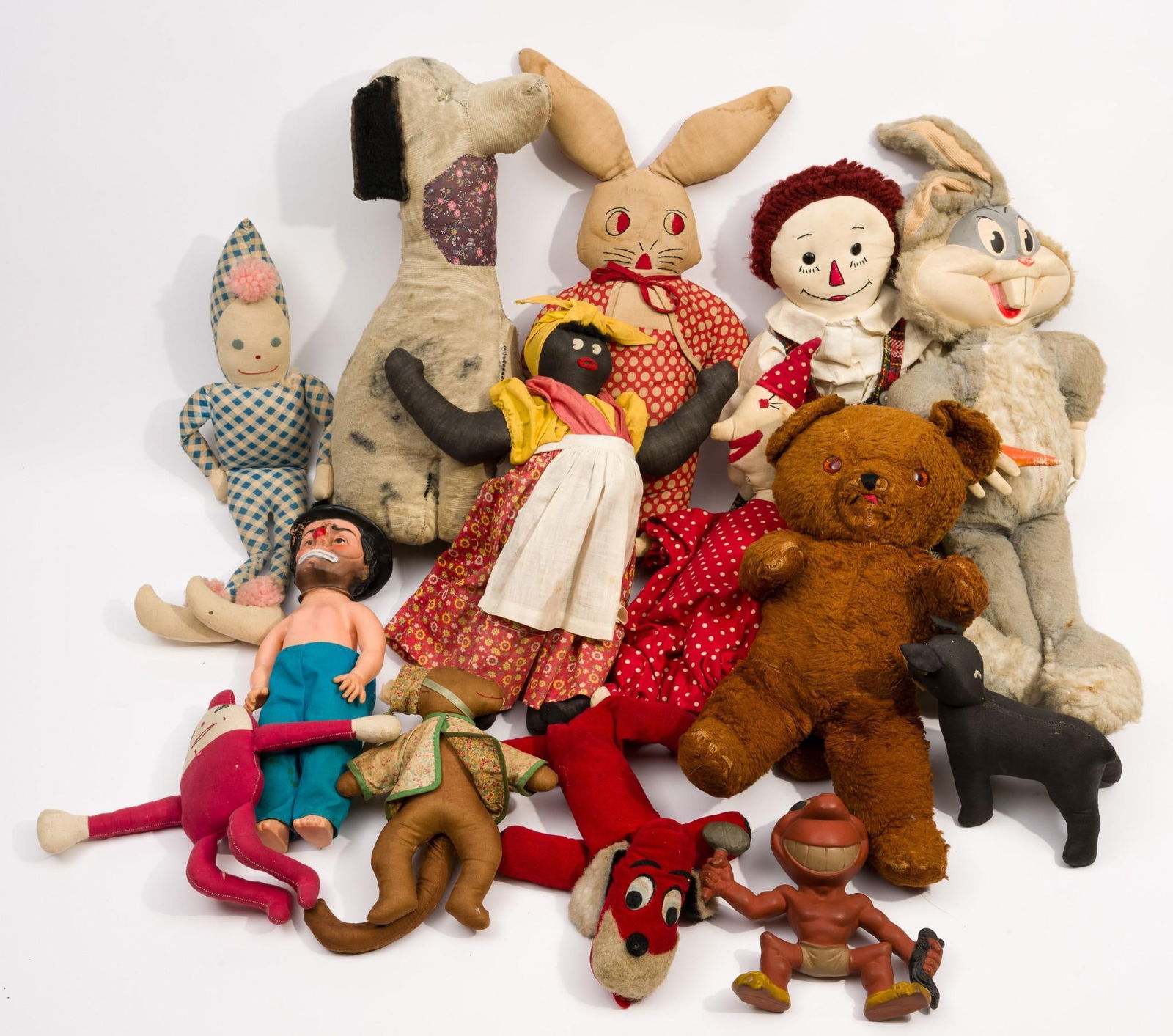 12 Vintage Stuffed Animals & Toys incl. Emmett Kelly Hobo (1 of 5)