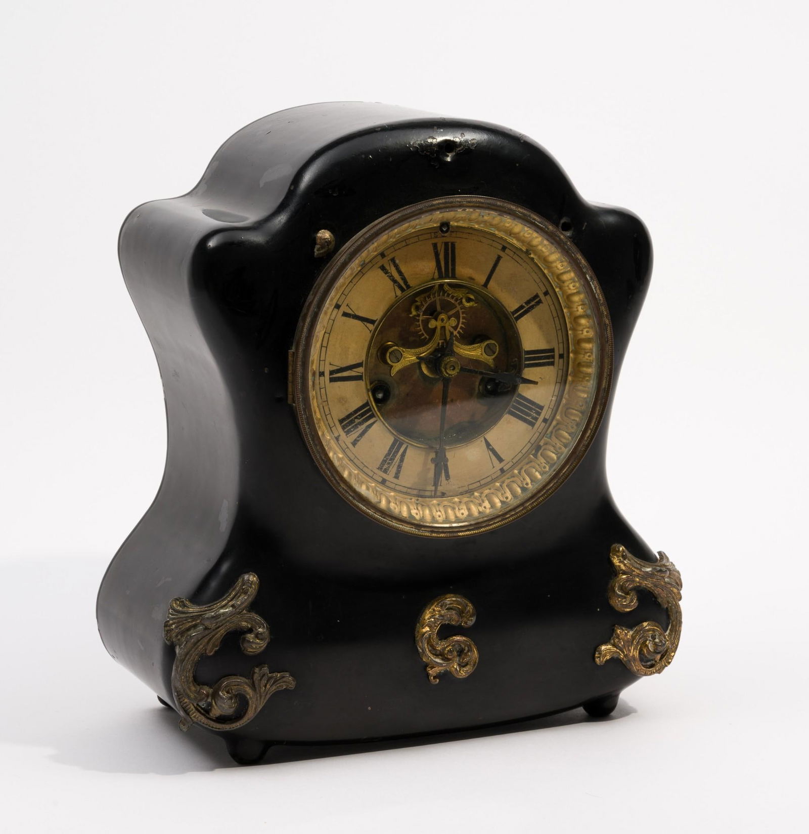 Victorian Waterbury Cast Iron Mantle Clock (1 of 5)