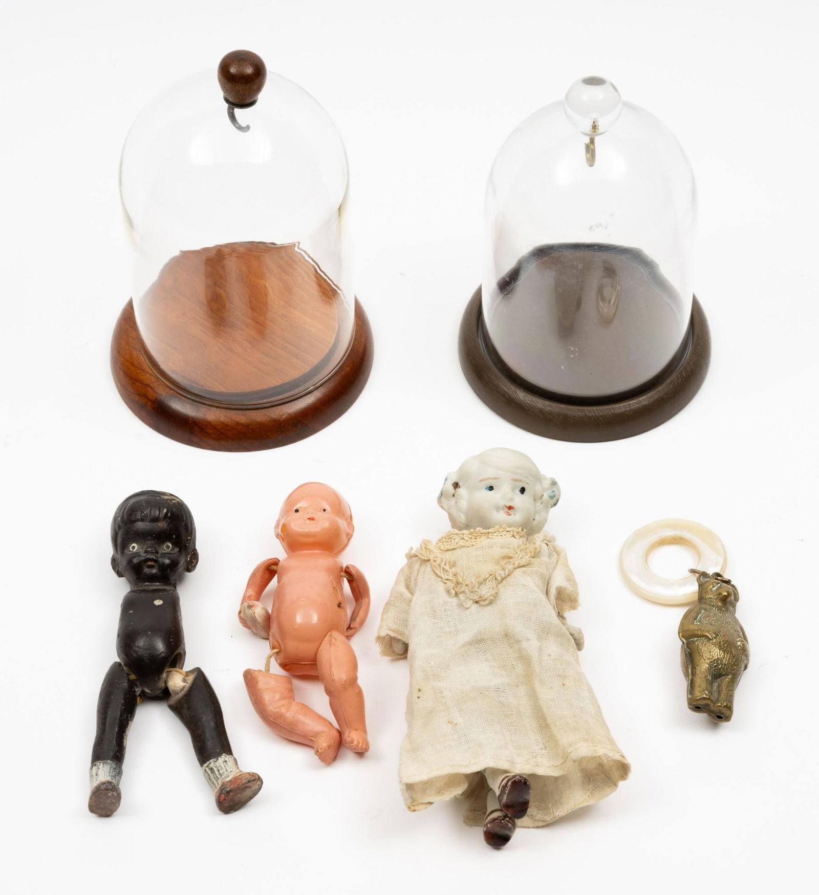 3 Dolls and Brass Teething Ring (1 of 6)