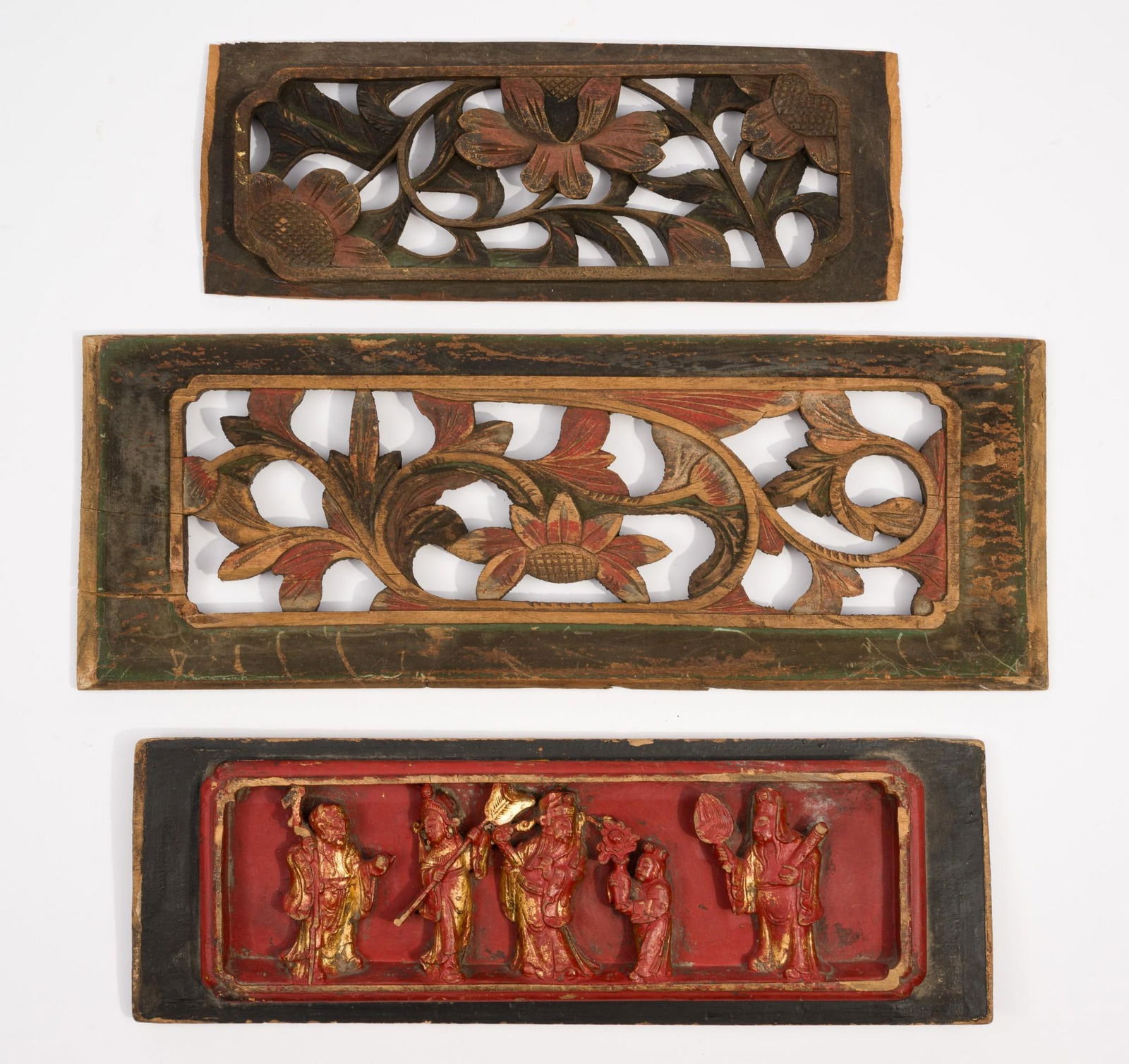 3 Wood Carved Elements incl Asian (1 of 7)