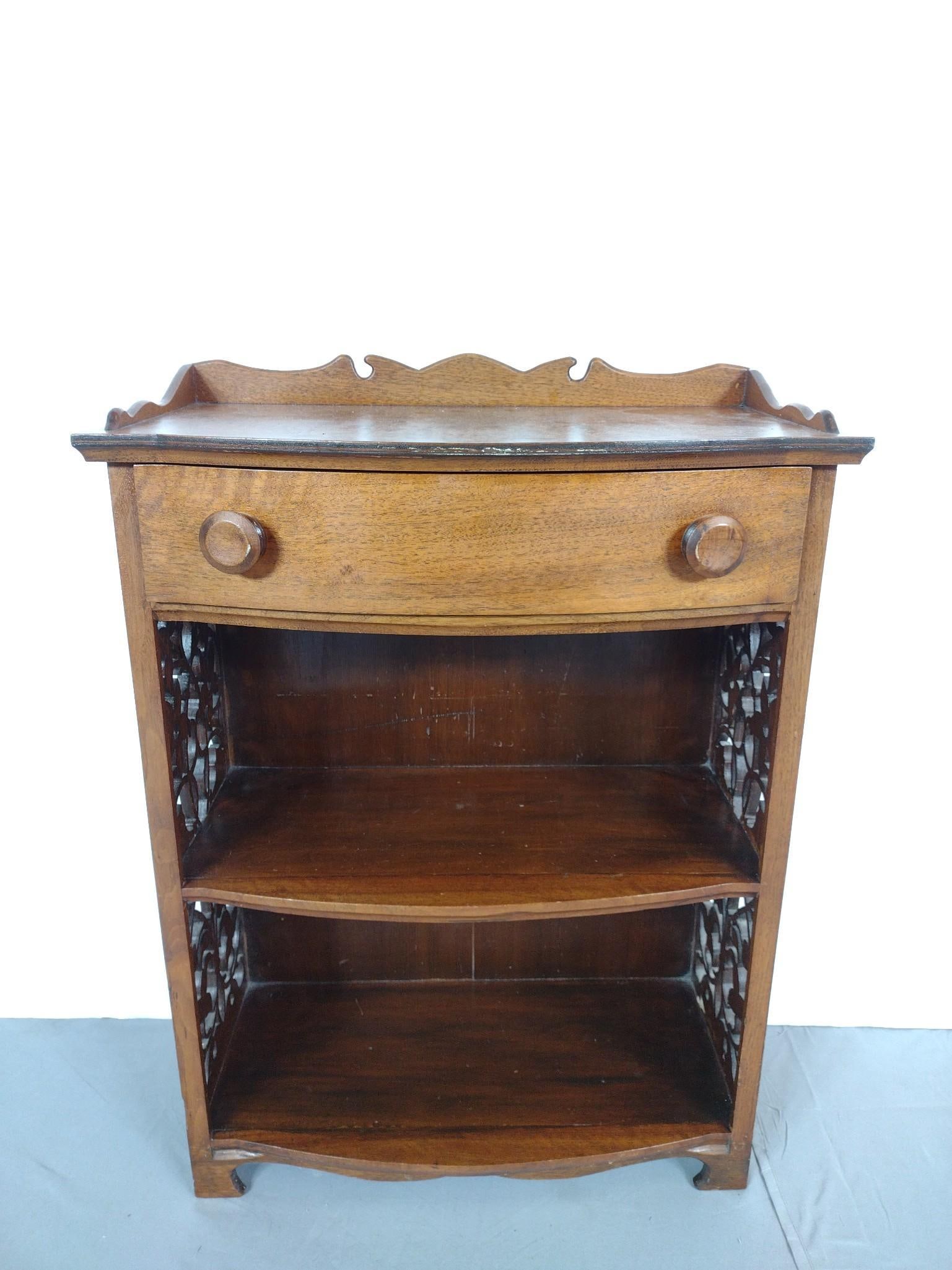 Single Drawer Low Carved Bookshelf (1 of 5)