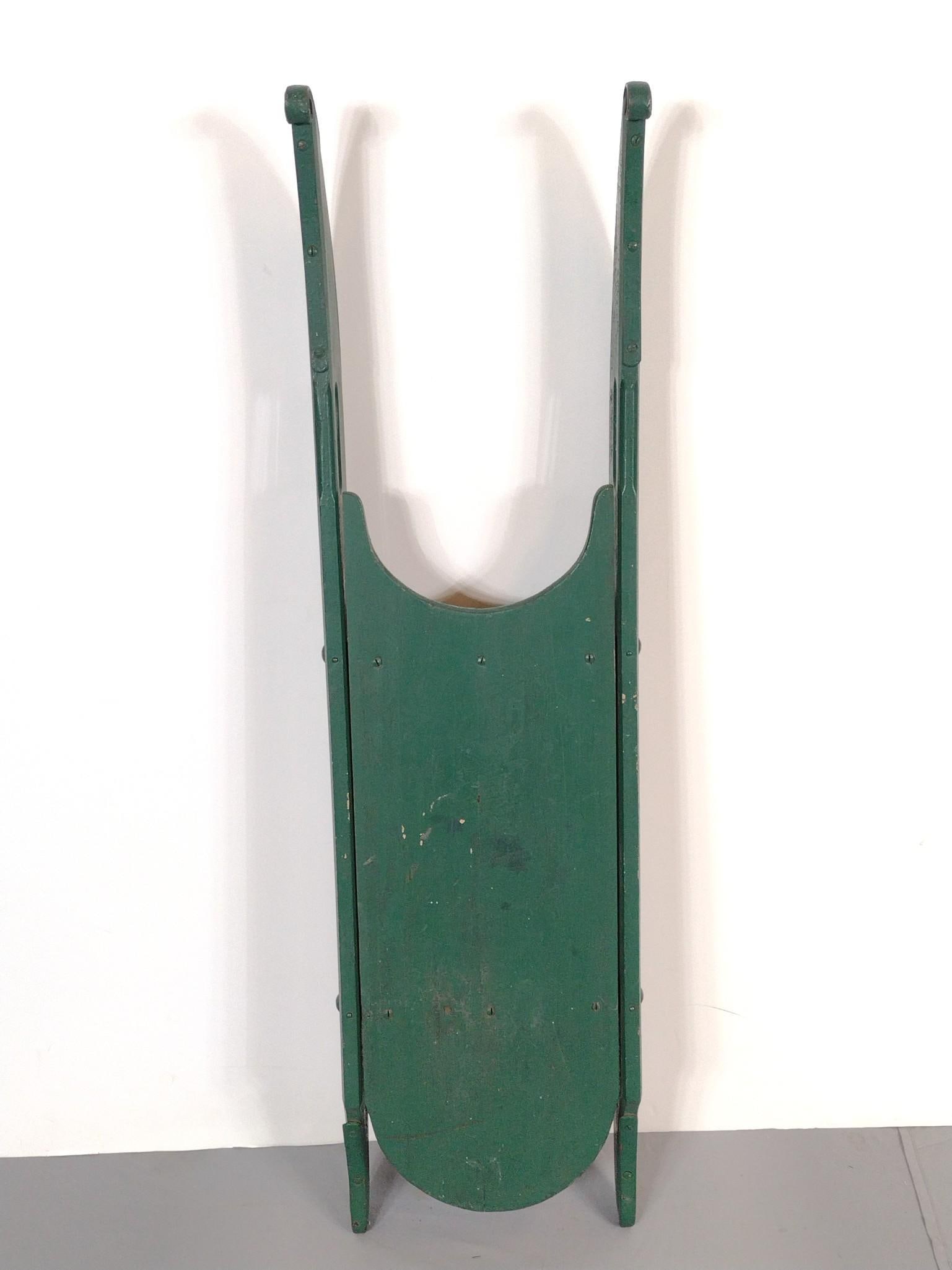 Green Painted Antique Sled (1 of 3)