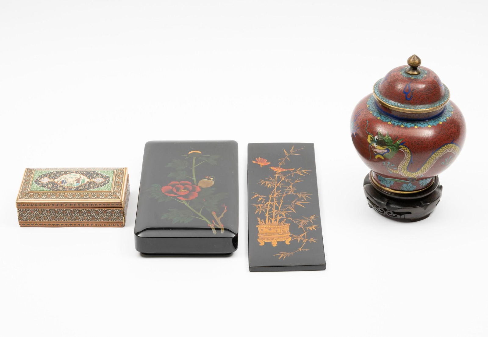 4 Pcs incl Cloisonne Jar (1 of 6)