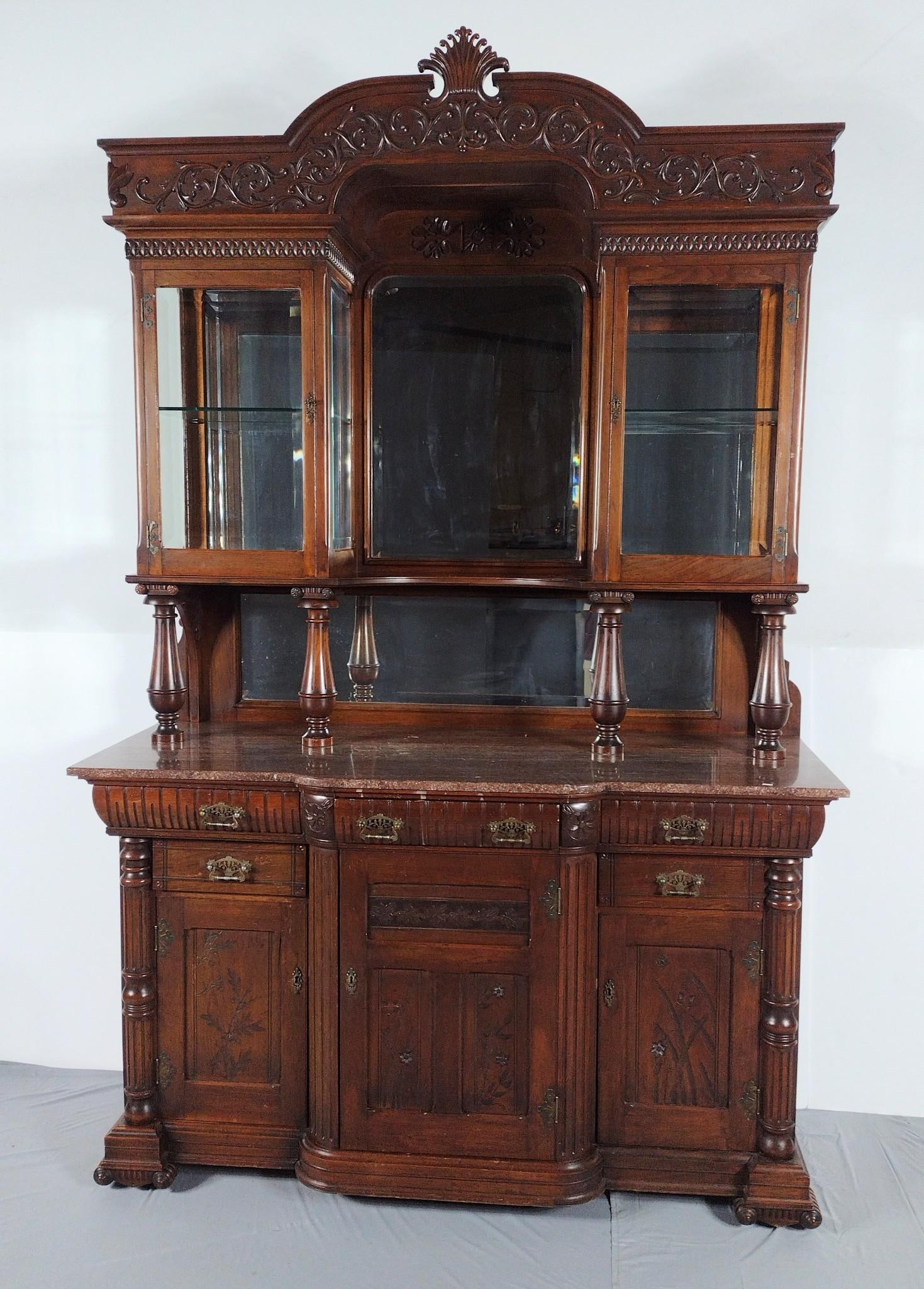 Antique Marble Top Hunt Cabinet (1 of 8)