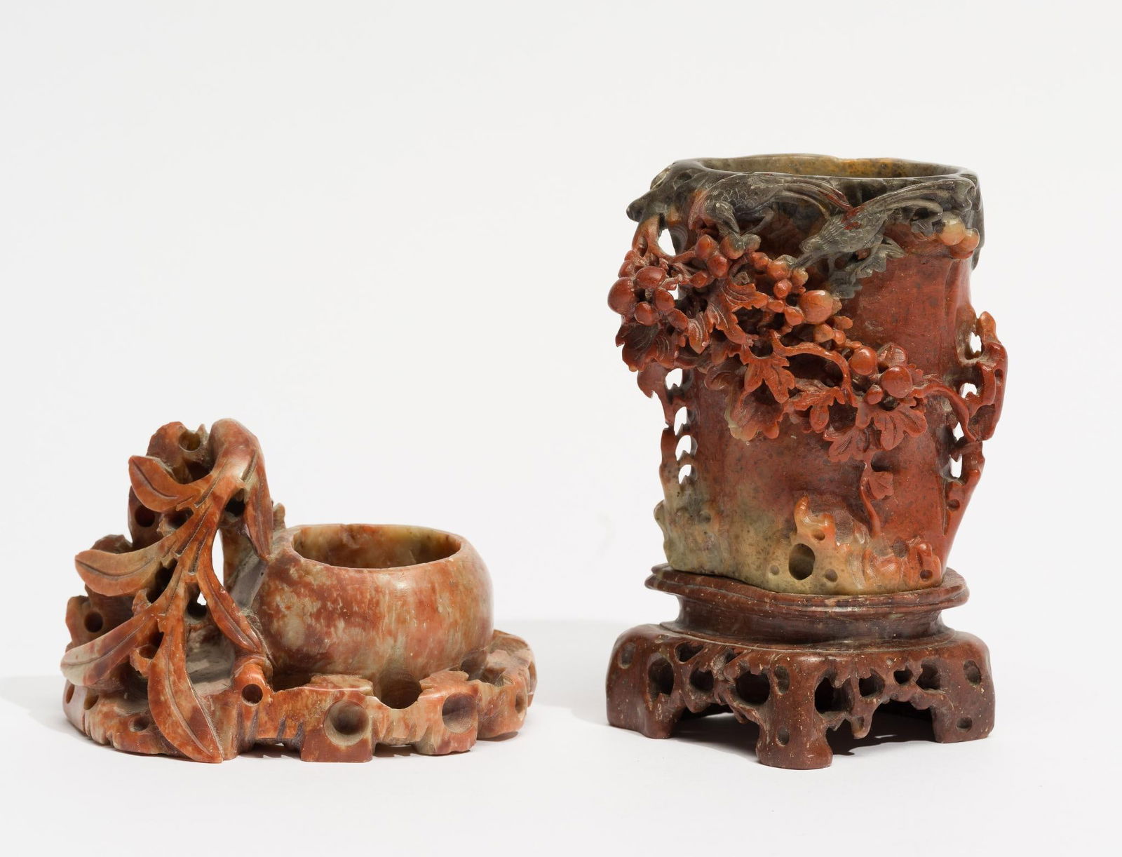 2 Soapstone Carved Vases (1 of 8)