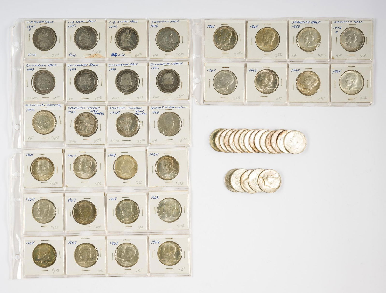 Silver Half Dollars incl Seated, Commemorative, Franklin, Kennedy (1 of 8)