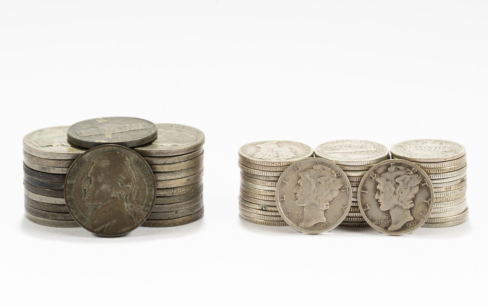 Silver Mercury Dimes and Wartime Silver Nickels (1 of 3)