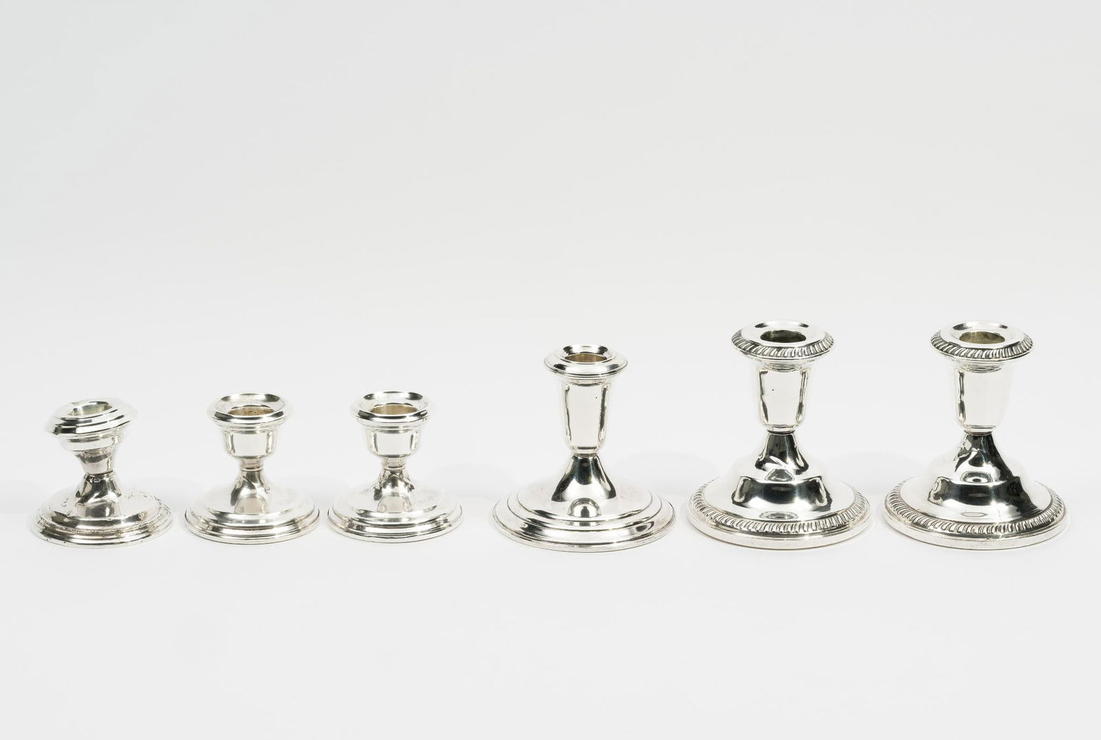 6 Weighted Sterling Silver Candlesticks (1 of 8)
