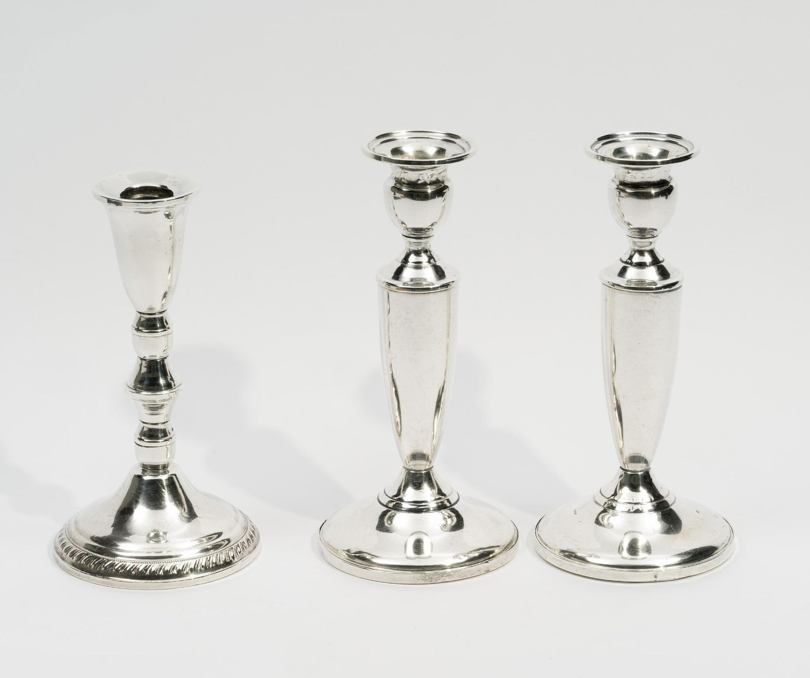 3 Weighted Sterling Silver Candlesticks (1 of 4)