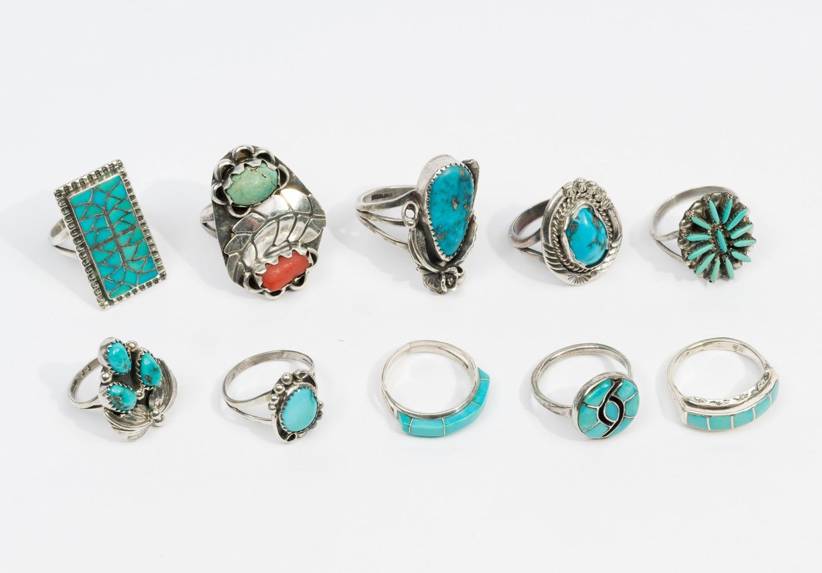 10 Southwestern Sterling Silver Rings (1 of 5)