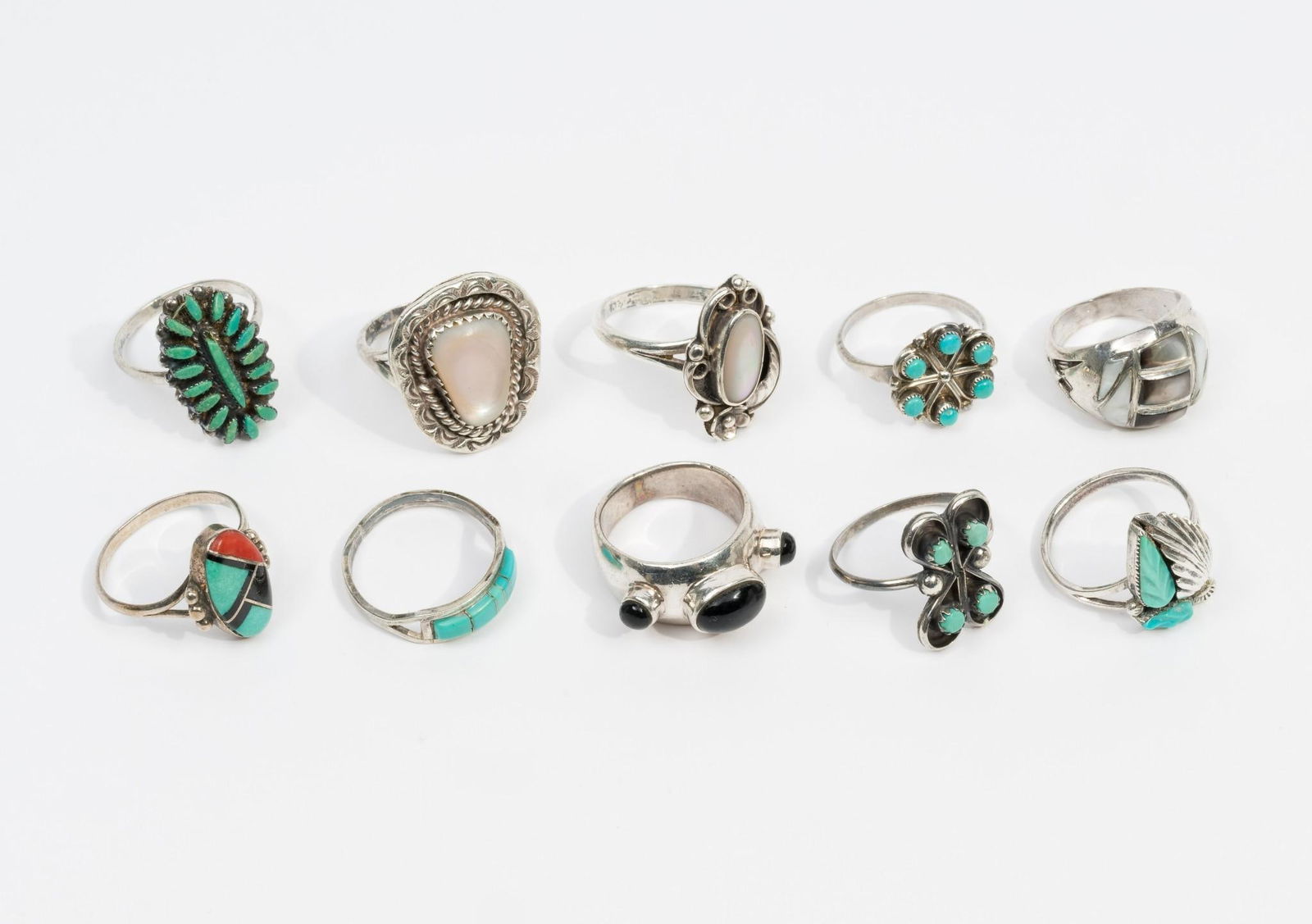 10 Southwestern Sterling Silver Rings (1 of 5)