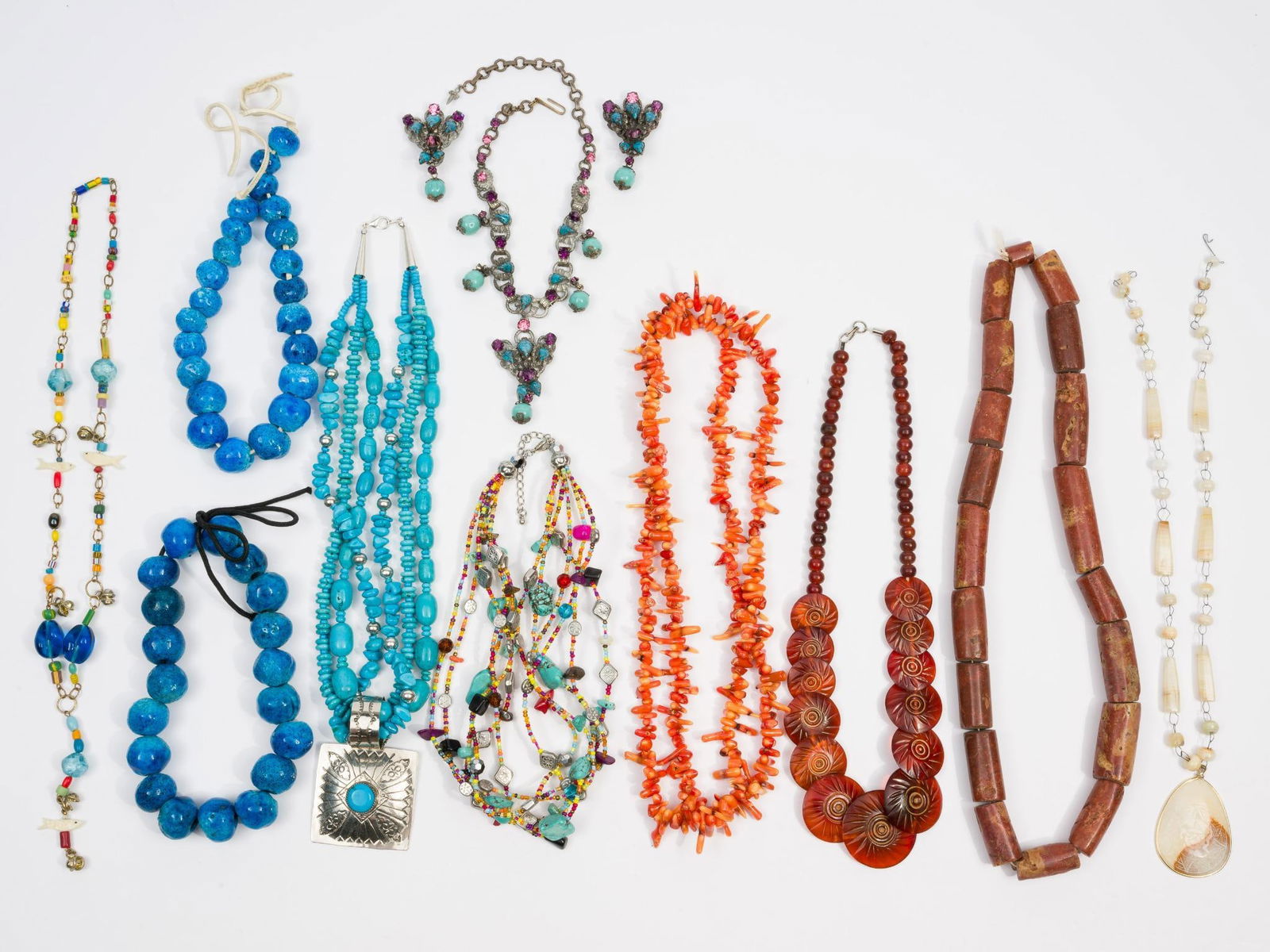 8 Necklaces Incl Coral and Turquoise (1 of 5)