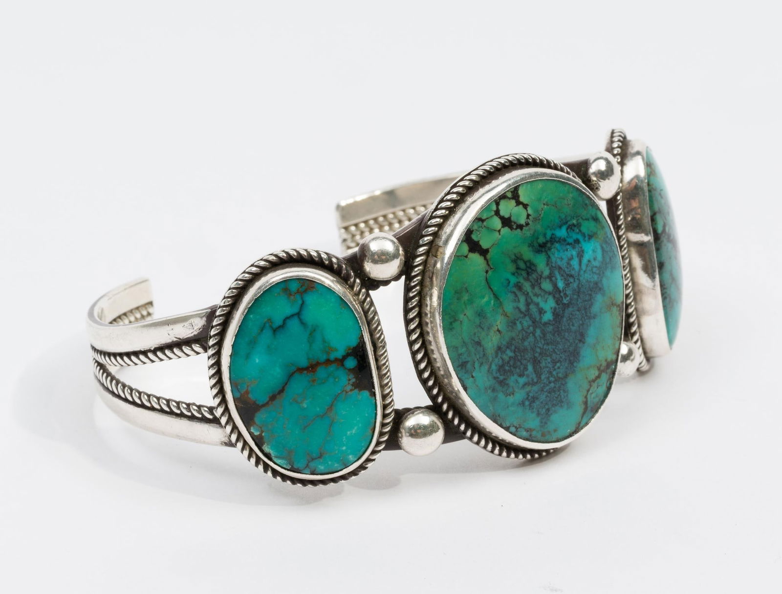 Rick Martinez Navajo Sterling Silver and Turquoise Bracelet (1 of 5)