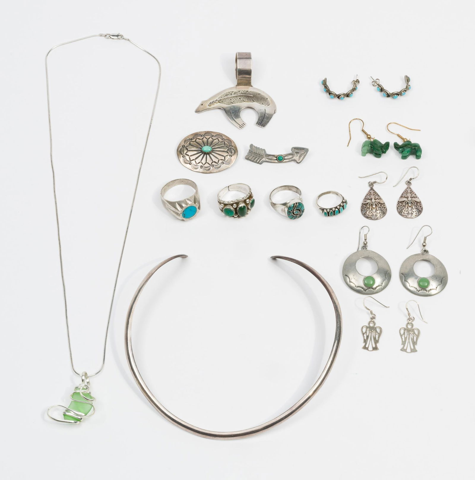 Sterling Silver Jewelry Incl Turquoise (1 of 17)