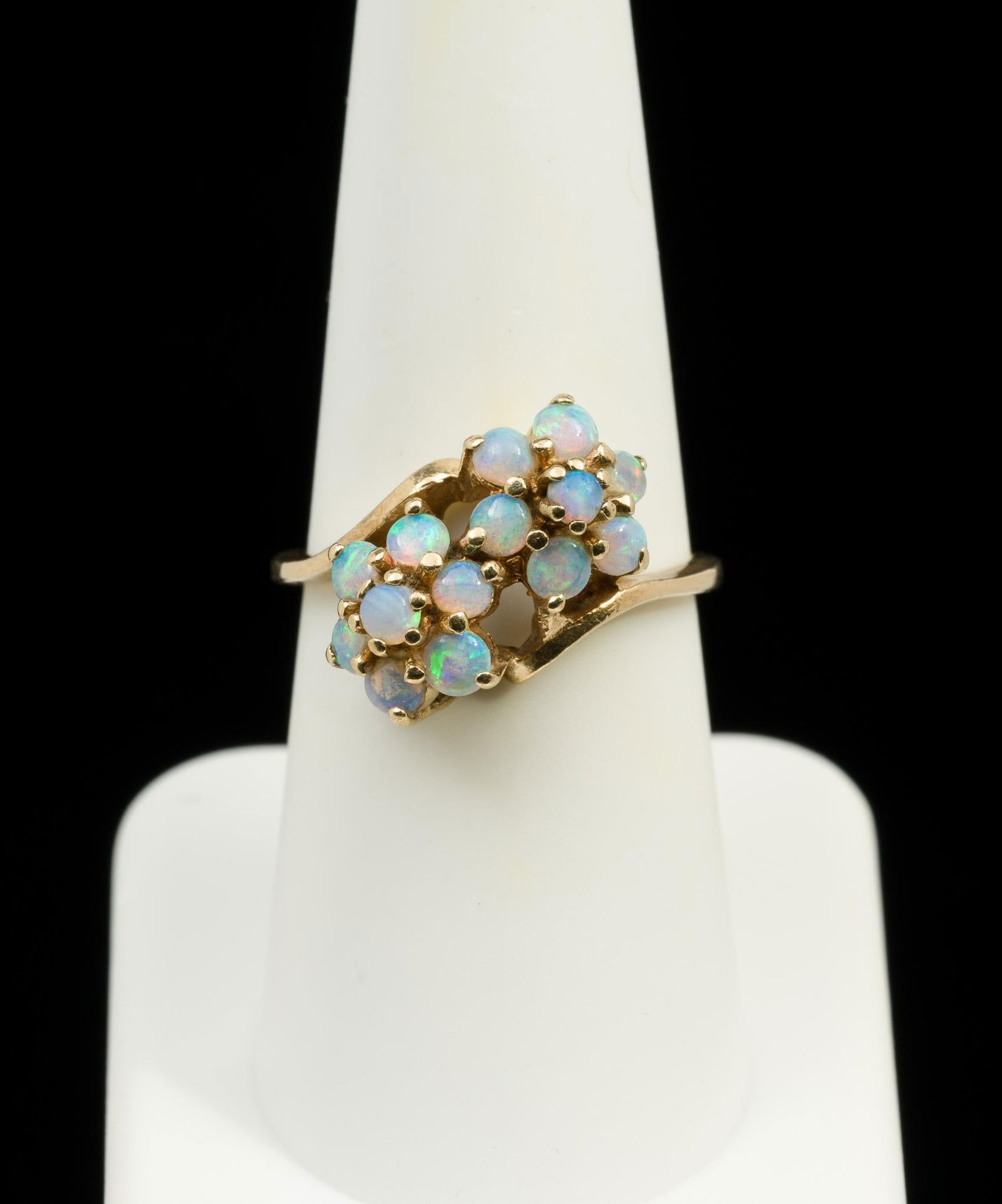 10K Gold Opal Flower Duo Ring (1 of 4)