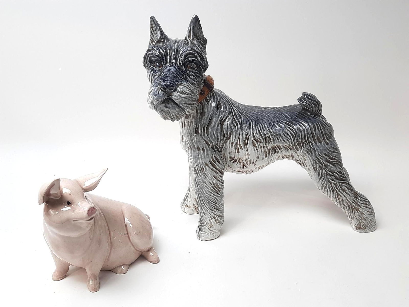 2 Ceramic Animal Figurines incl Pig (1 of 3)