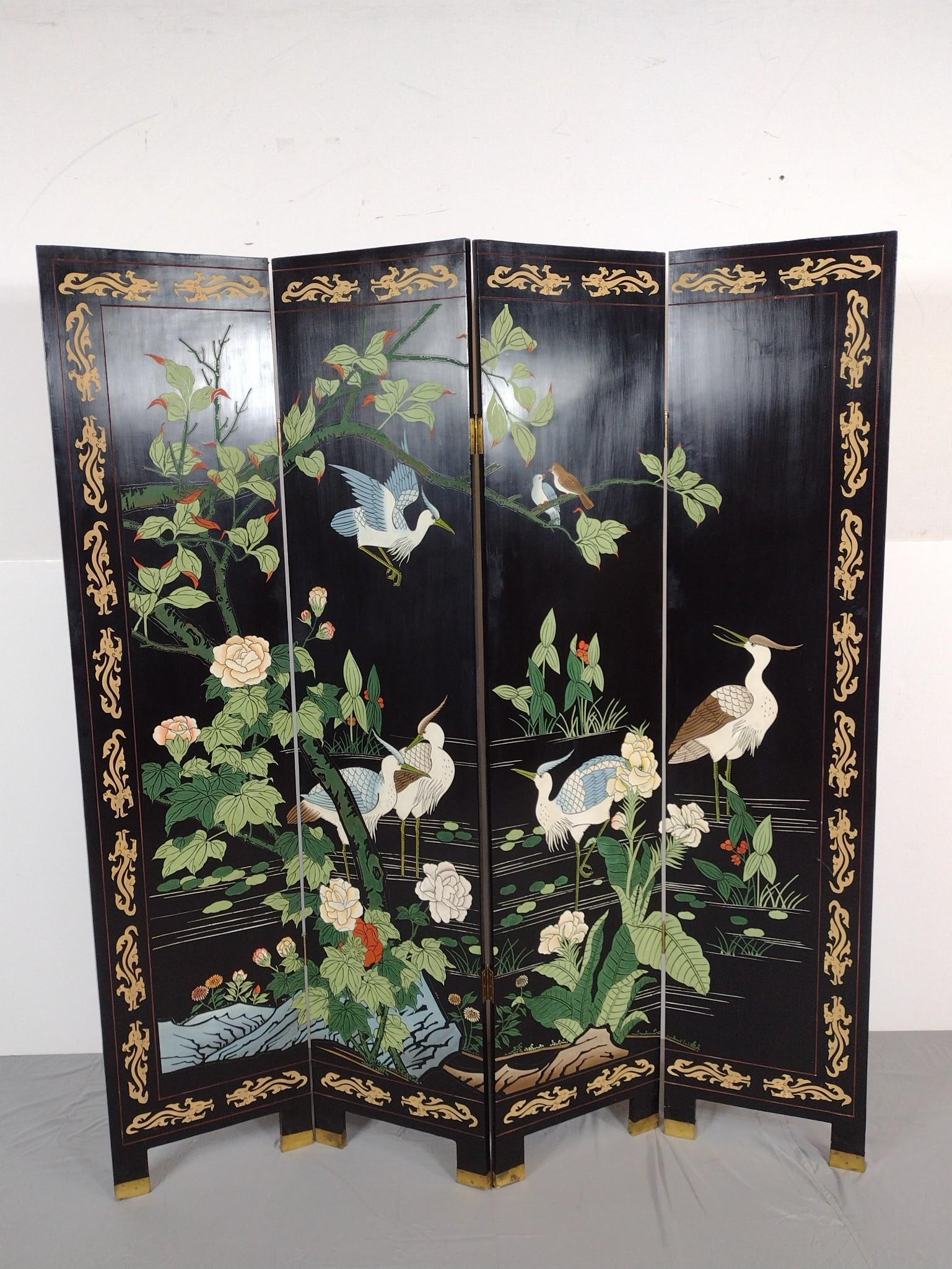 Four Panel Asian Room Screen (1 of 8)