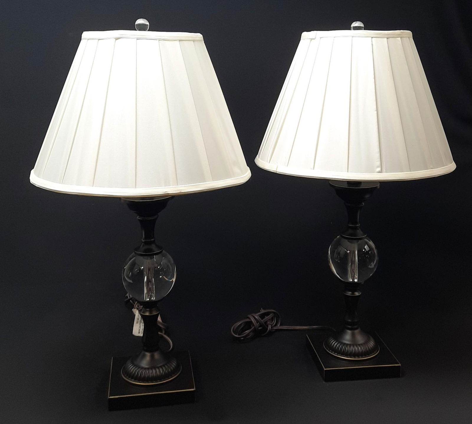 Pr Contemporary Table Lamps with Glass Accents (1 of 2)